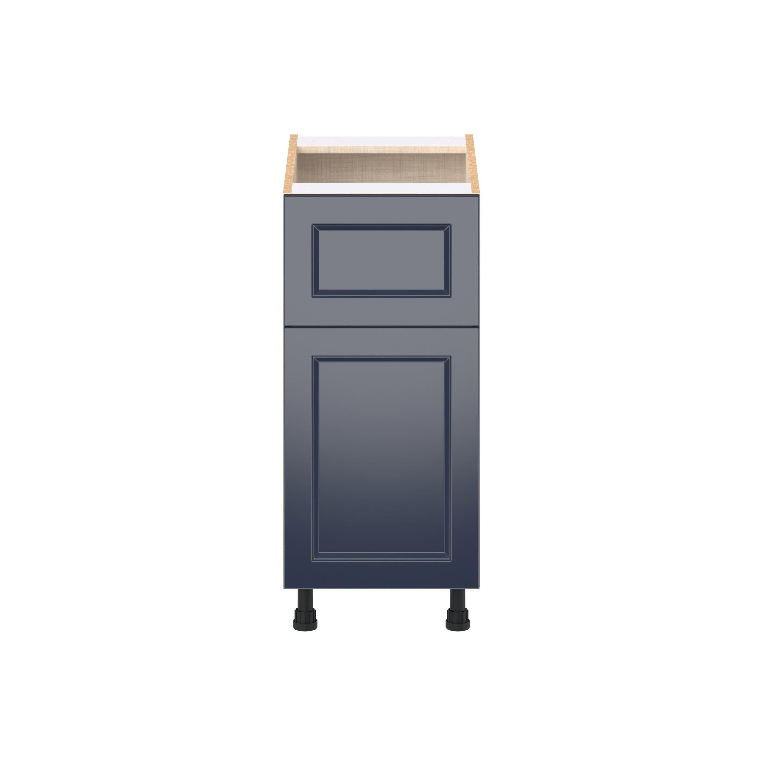 Peachtree 15 in. Painted Midnight Blue Door and Drawer Base Cabinet