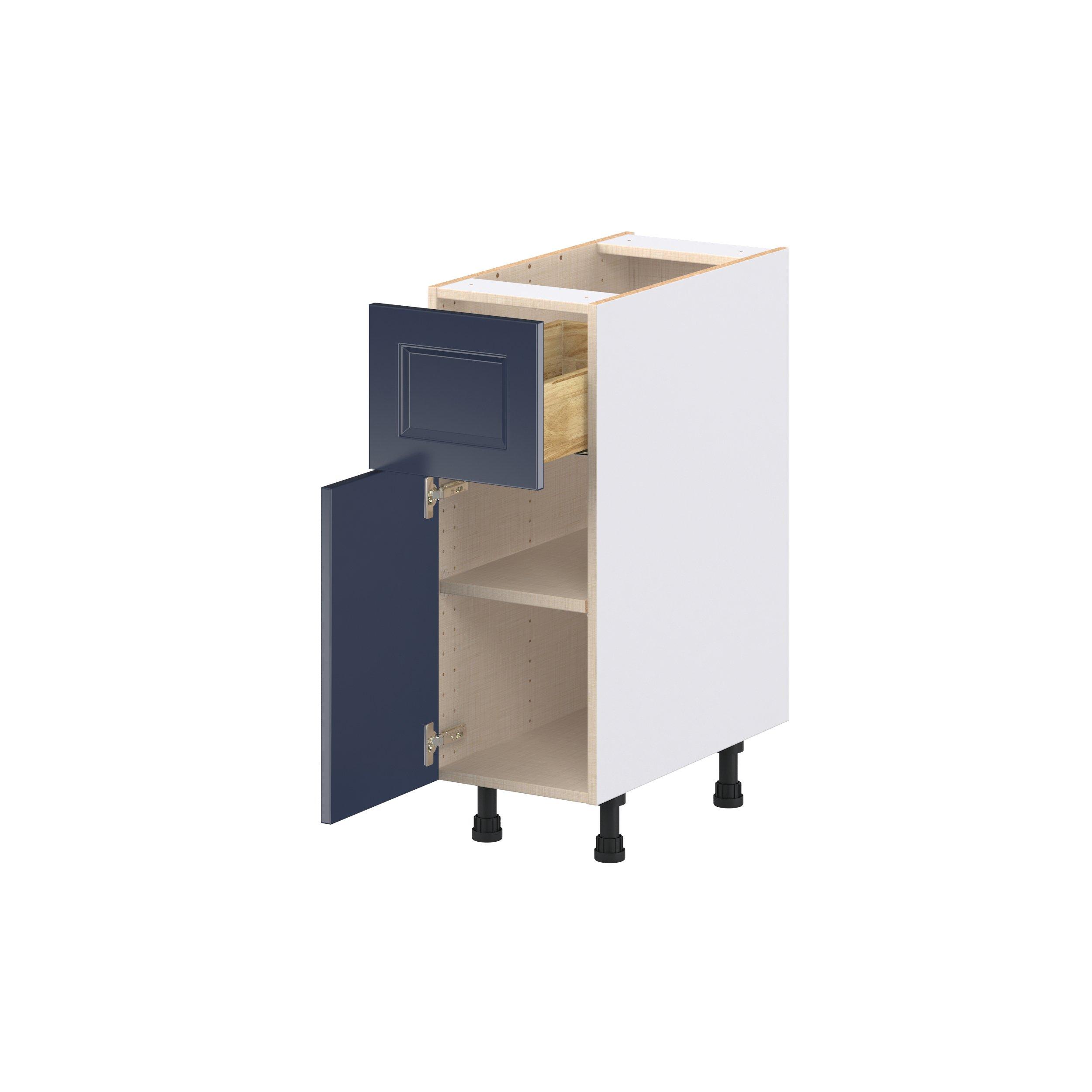 Peachtree 12 in. Painted Midnight Blue Door and Drawer Base Cabinet