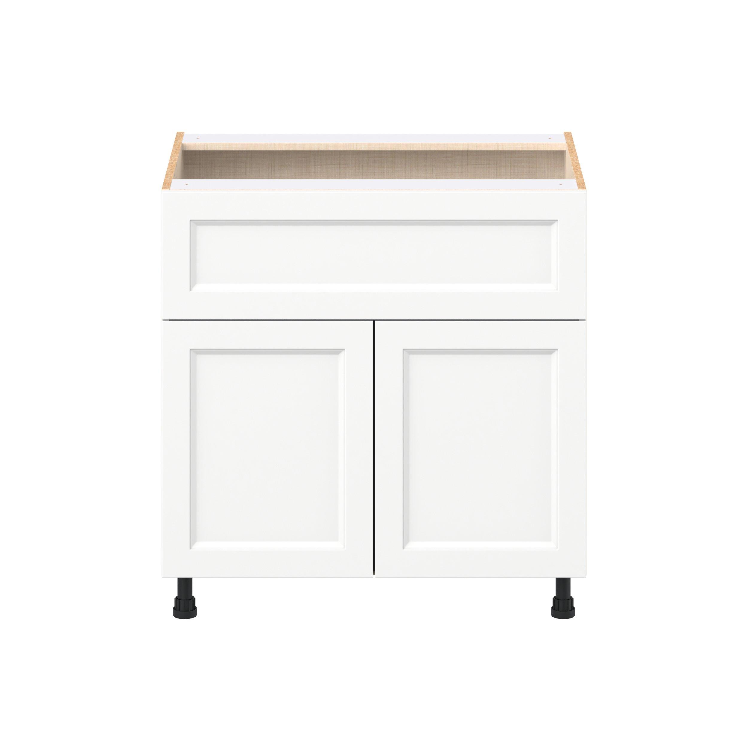 Peachtree 33 in. Painted Bright White Door and Drawer Base Cabinet