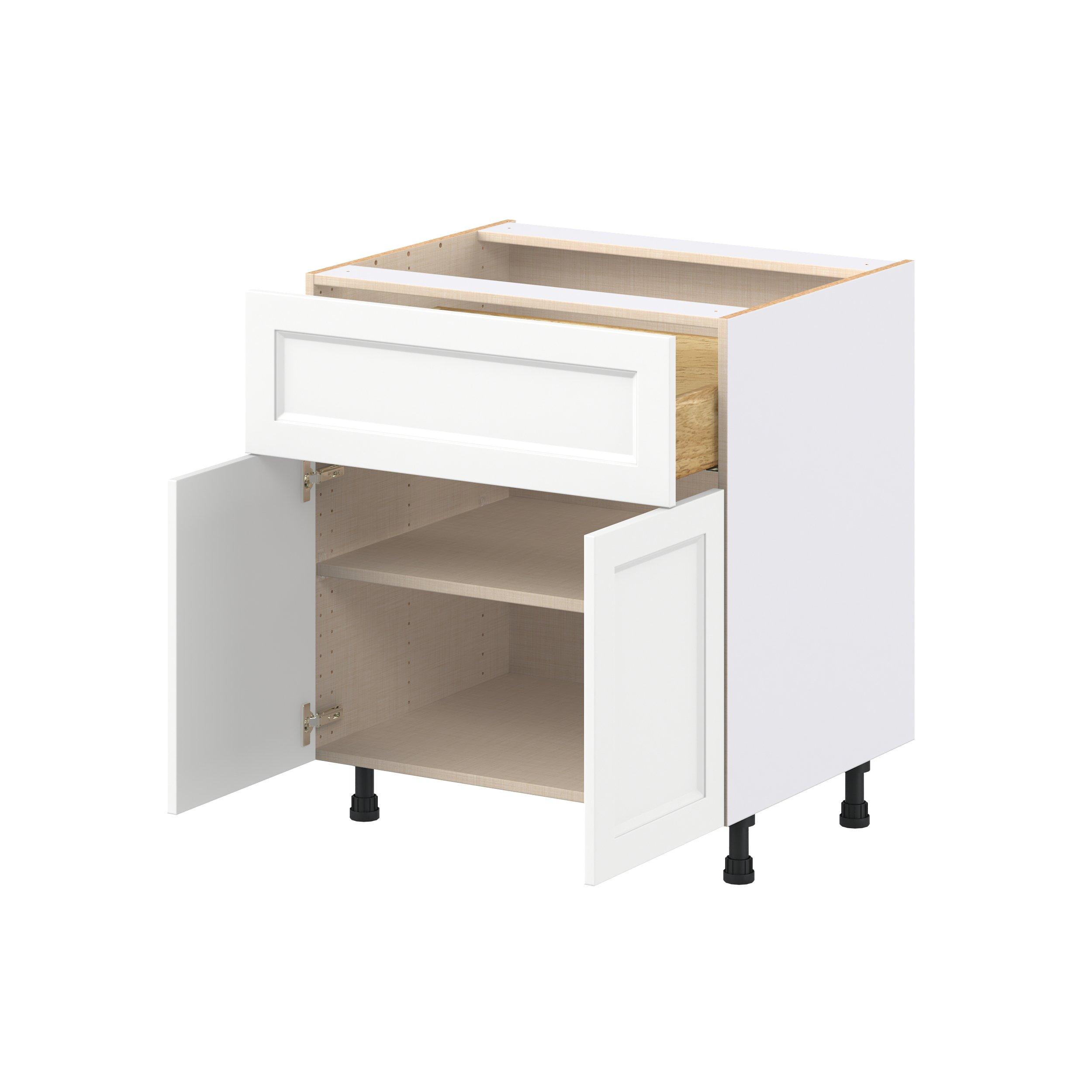 Peachtree 30 in. Painted Bright White Door and Drawer Base Cabinet