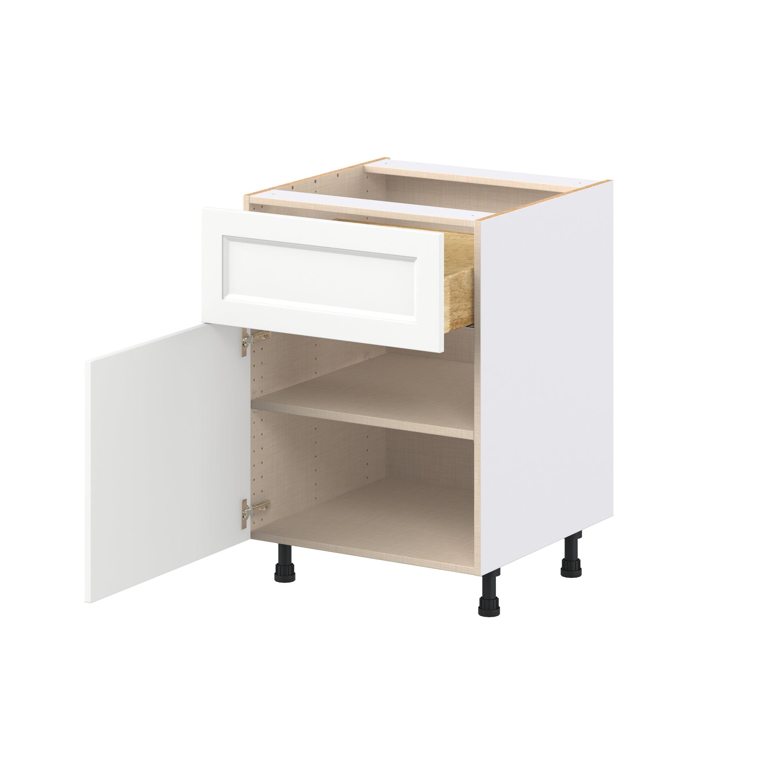 Peachtree 24 in. Painted Bright White Door and Drawer Base Cabinet