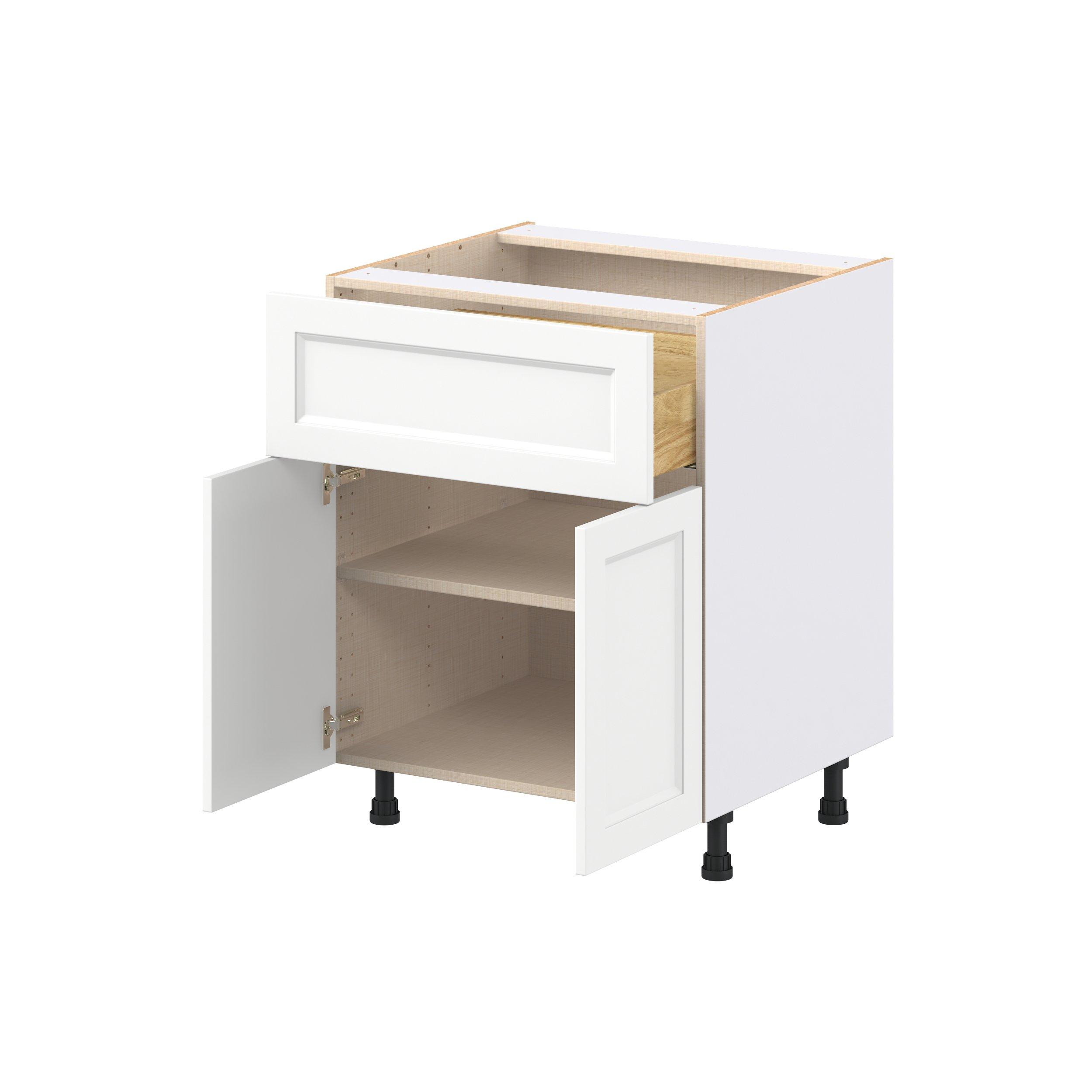 Peachtree 27 in. Painted Bright White Door and Drawer Base Cabinet