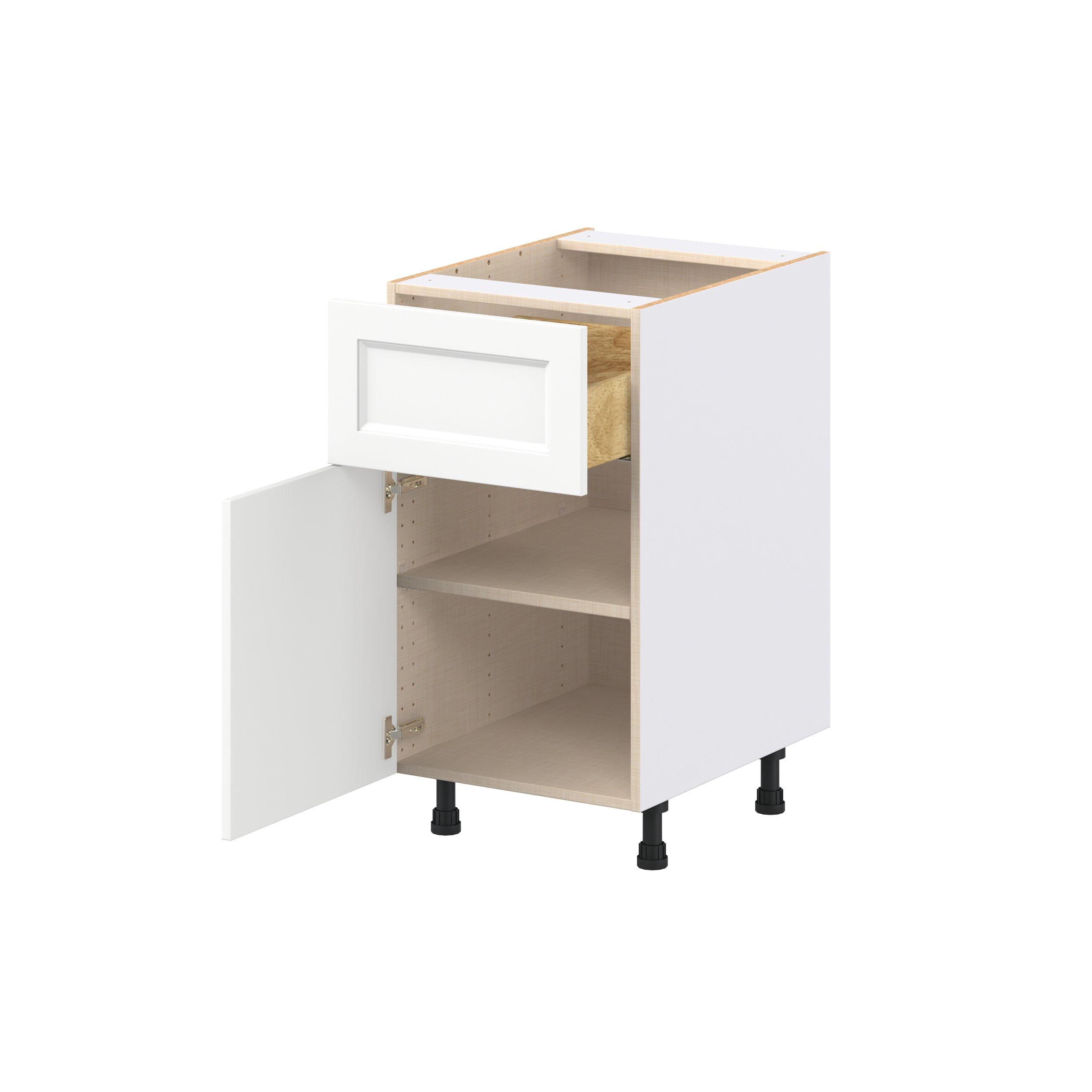 Peachtree 18 in. Painted Bright White Door and Drawer Base Cabinet