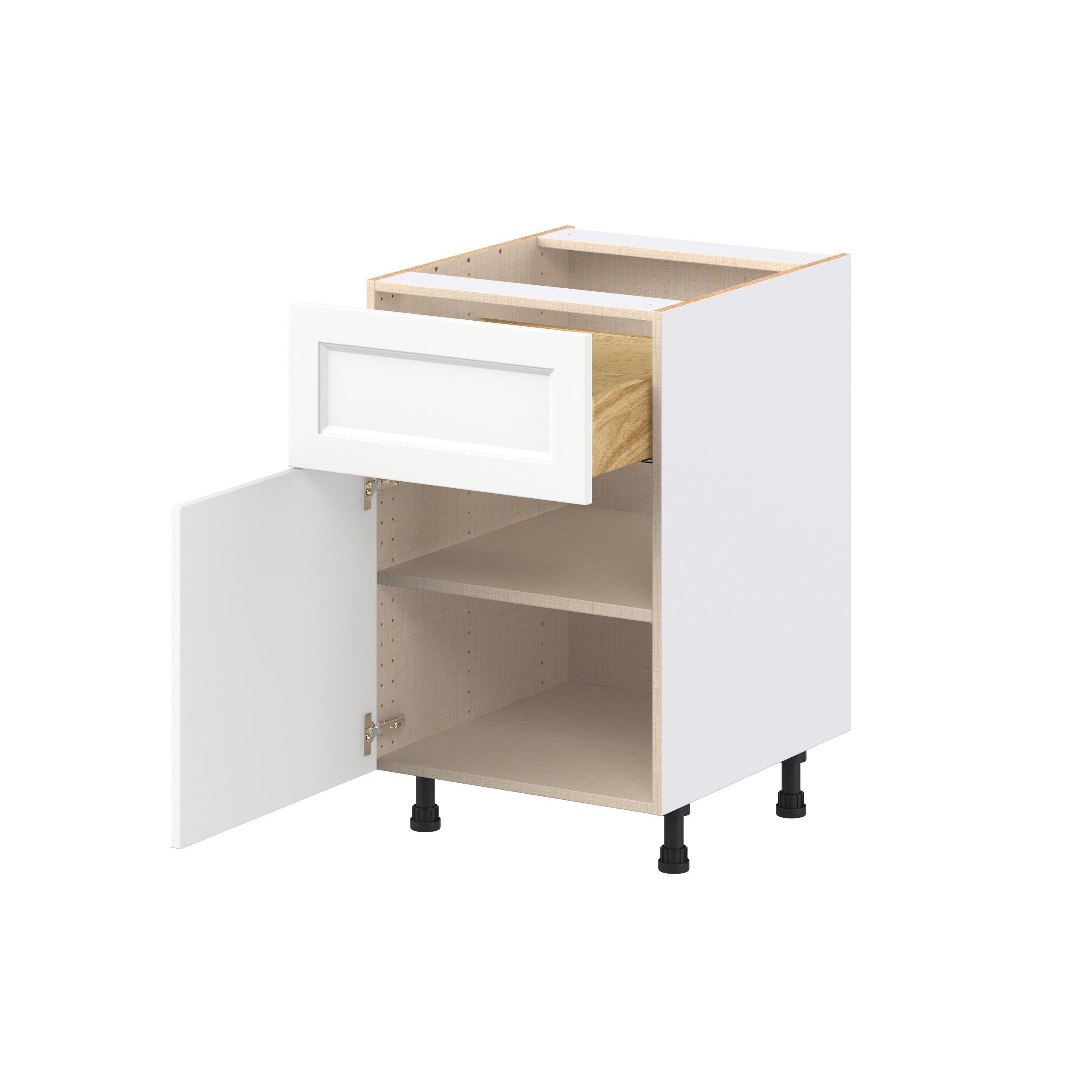 Peachtree 21 in. Painted Bright White Door and Drawer Base Cabinet