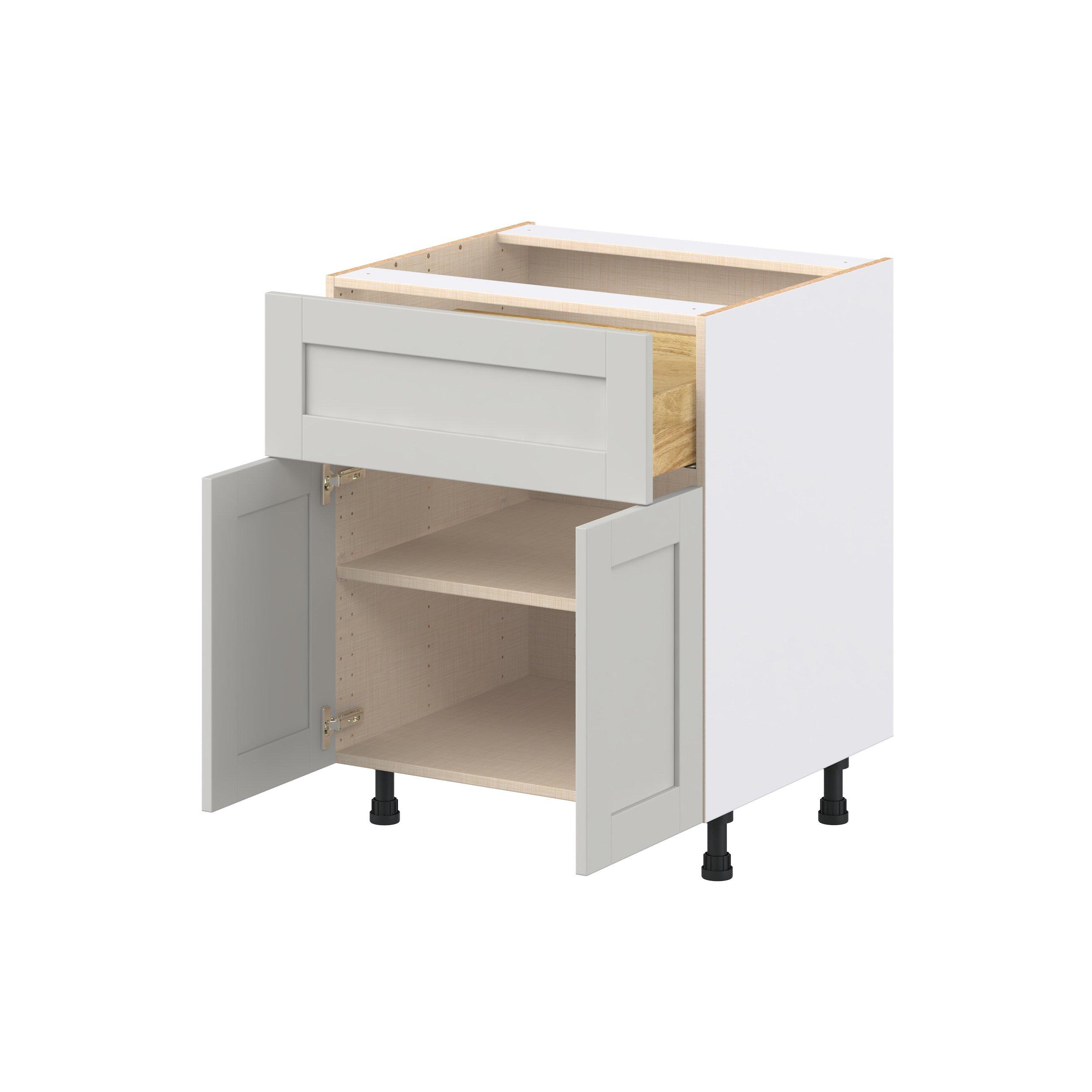 Summerhill 27 in. Light Gray Door and Drawer Base Cabinet