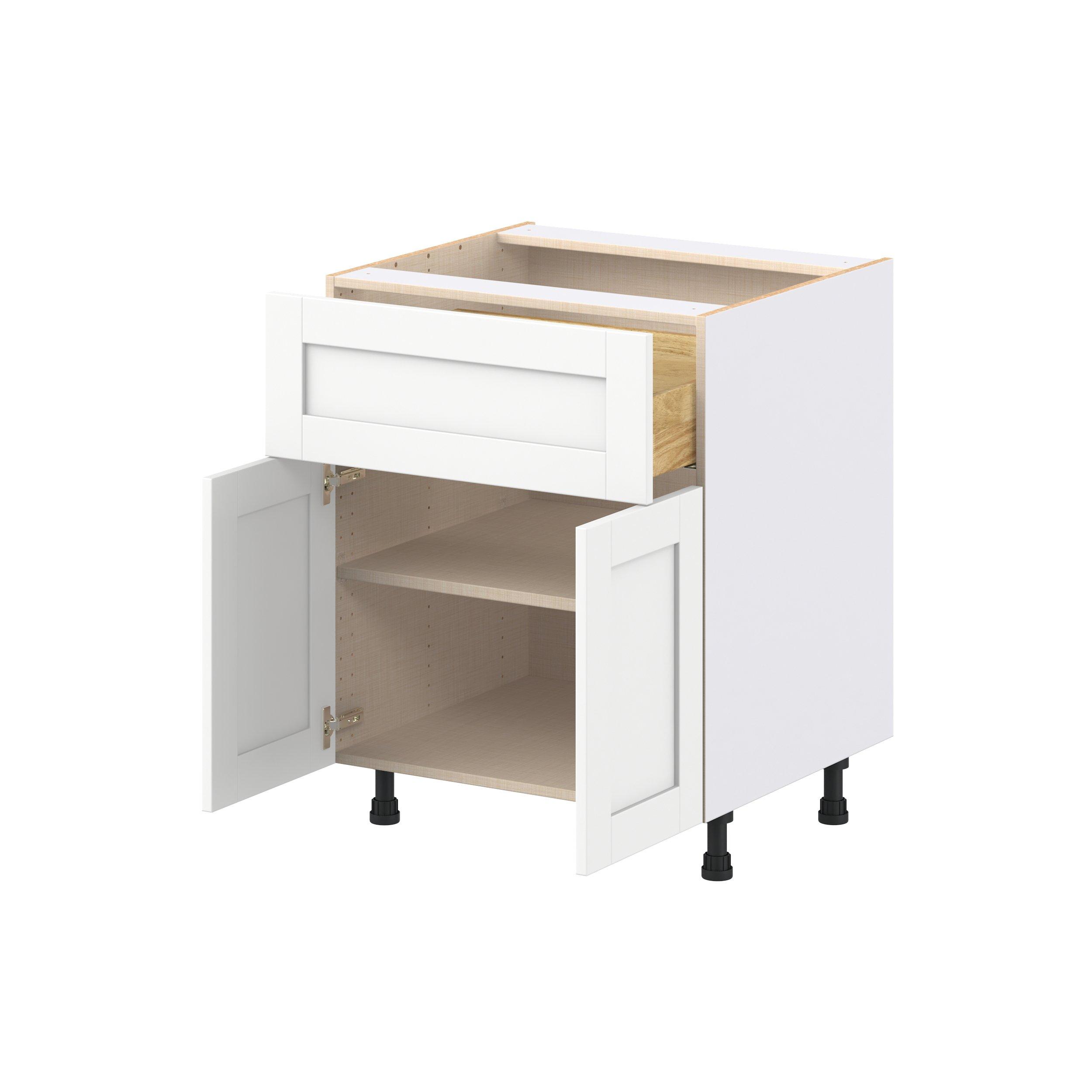 Summerhill 27 in. Bright White Door and Drawer Base Cabinet