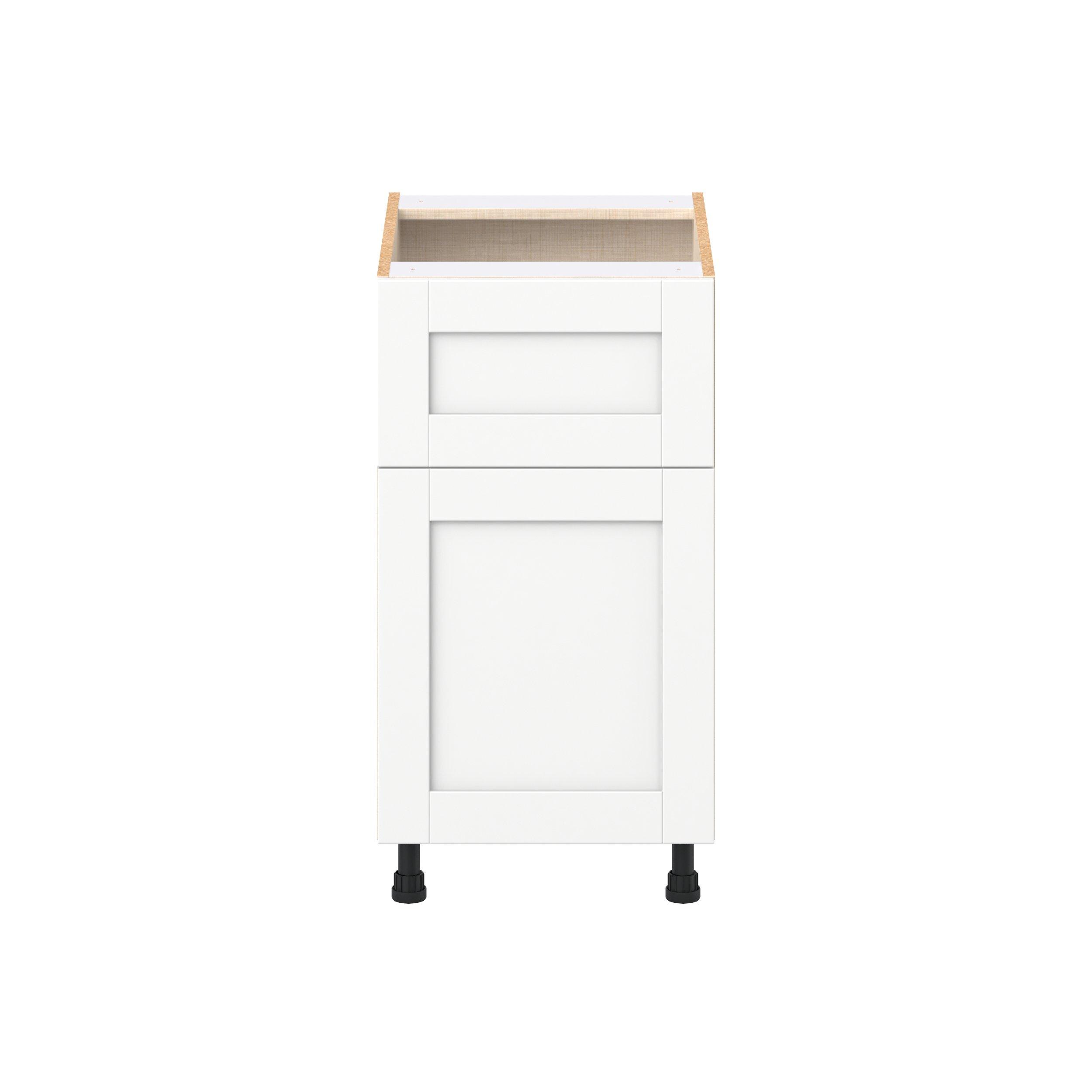 Summerhill 18 in. Bright White Door and Drawer Base Cabinet