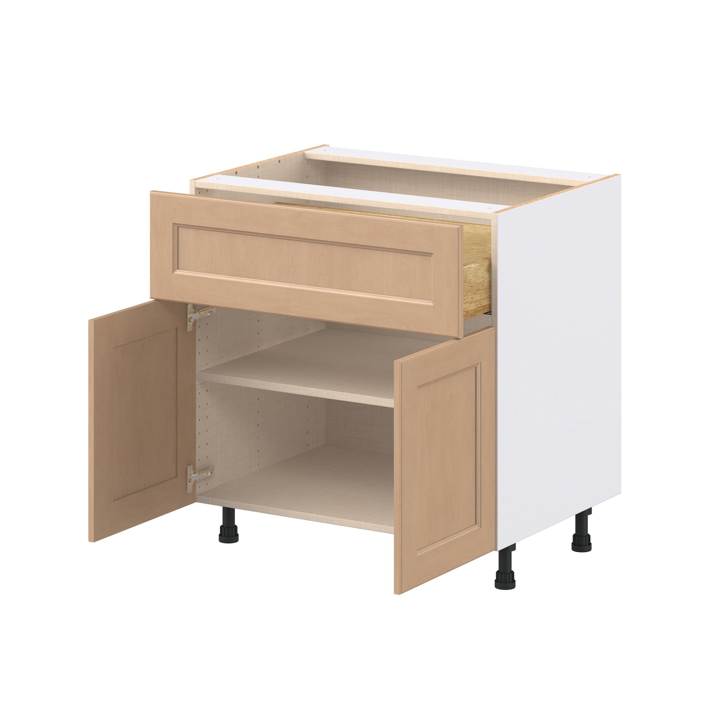 Sugarhill 33 in. Stained Sugar Cookie Door and Drawer Base Cabinet
