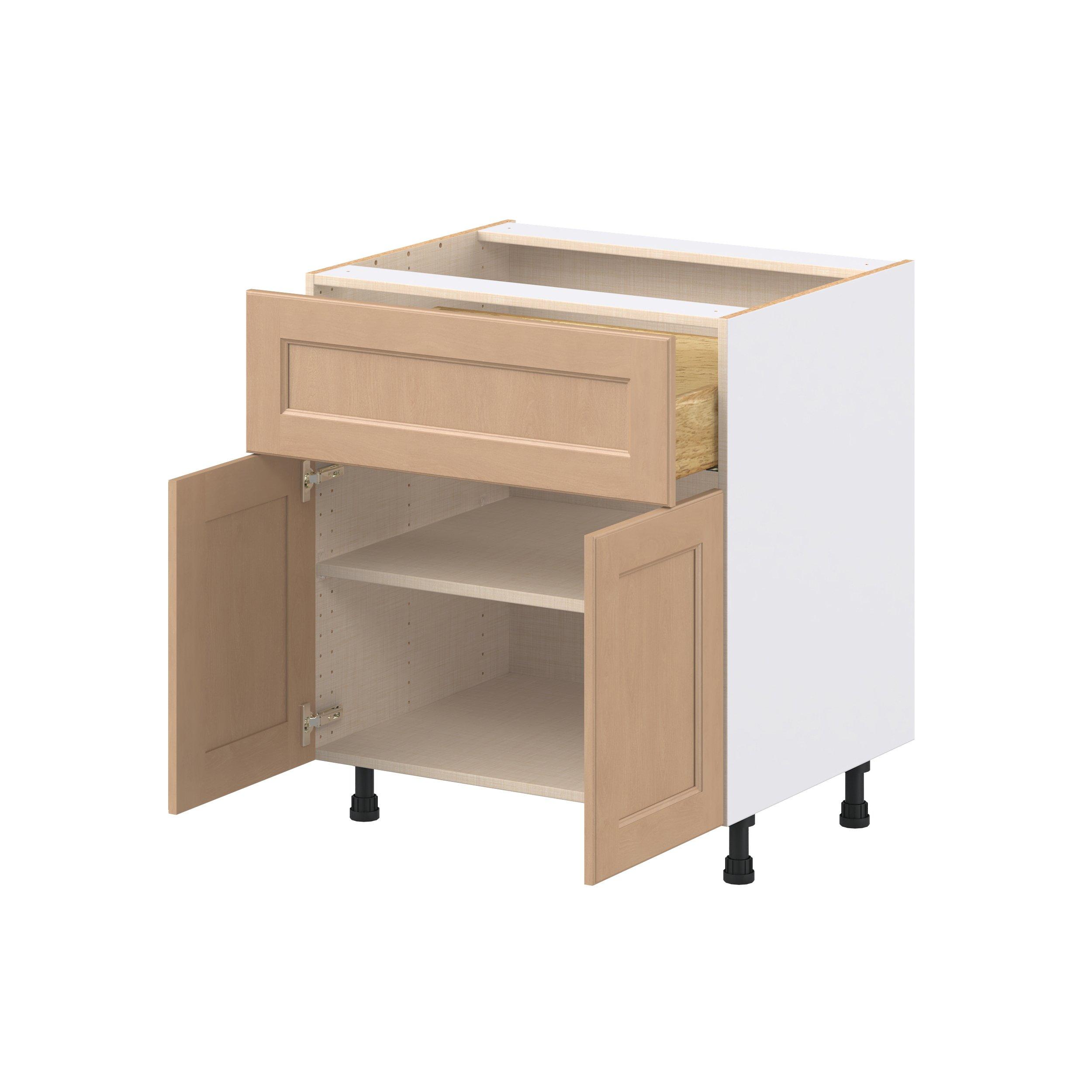 Sugarhill 30 in. Stained Sugar Cookie Door and Drawer Base Cabinet