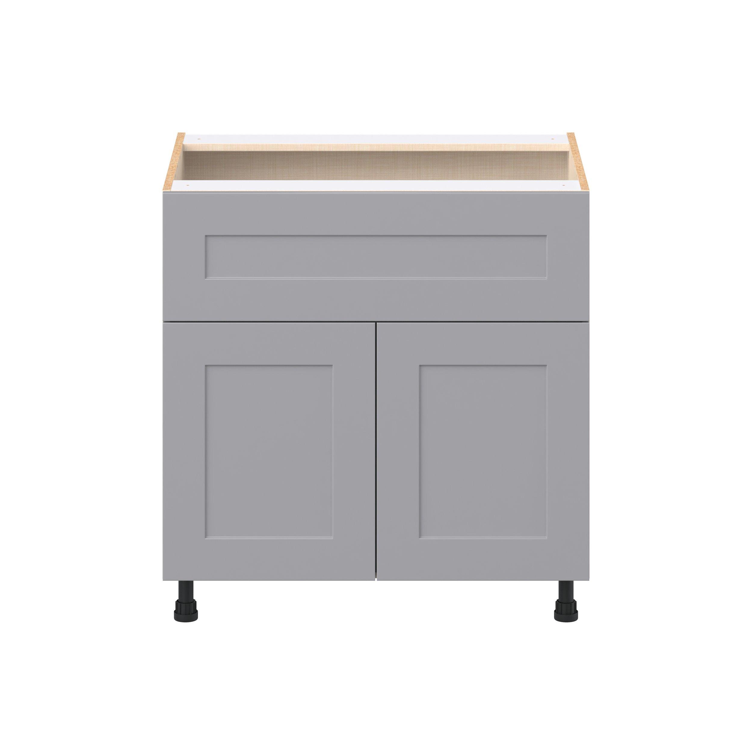 Candler 33 in. Painted Slate Gray Door and Drawer Base Cabinet