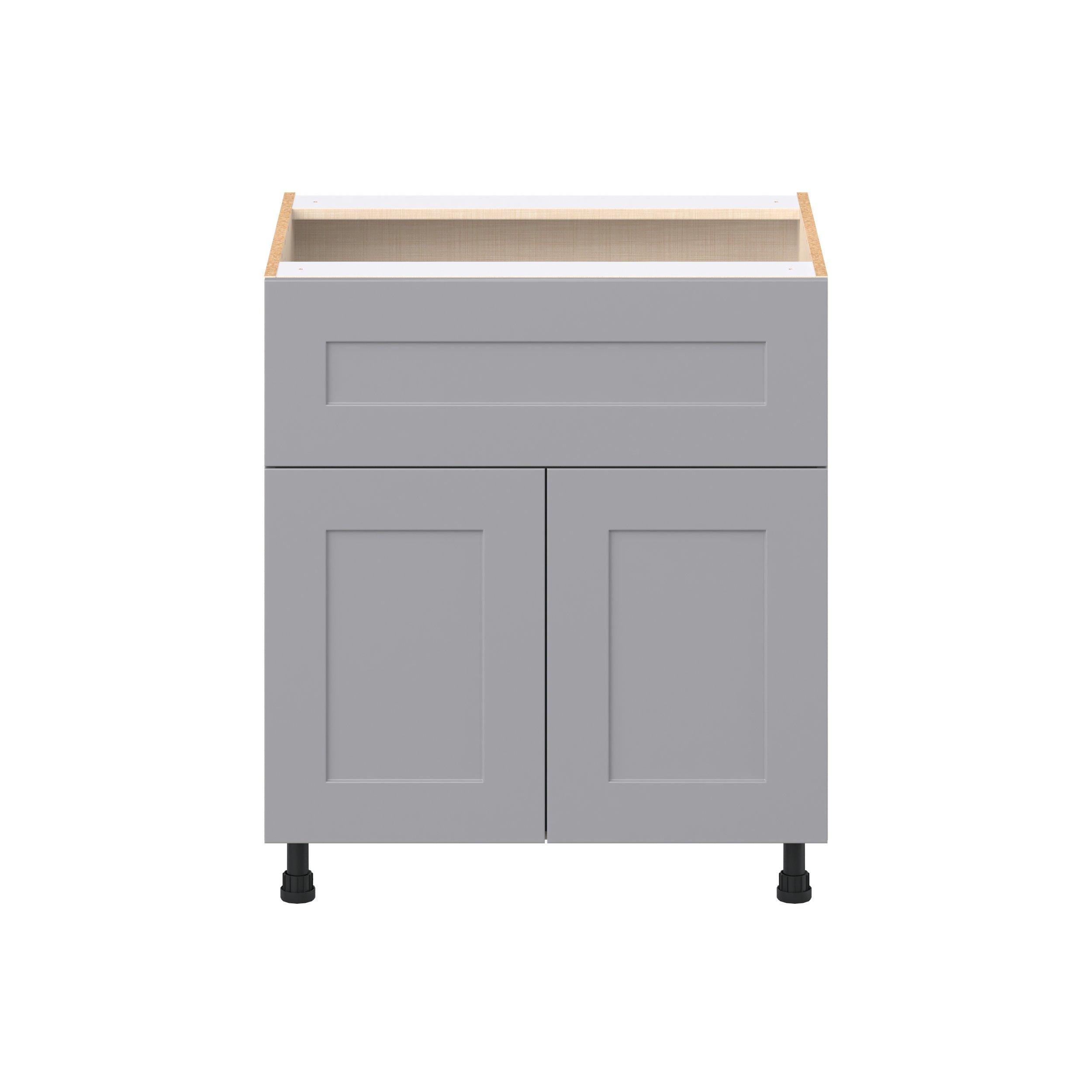 Candler 30 in. Painted Slate Gray Door and Drawer Base Cabinet