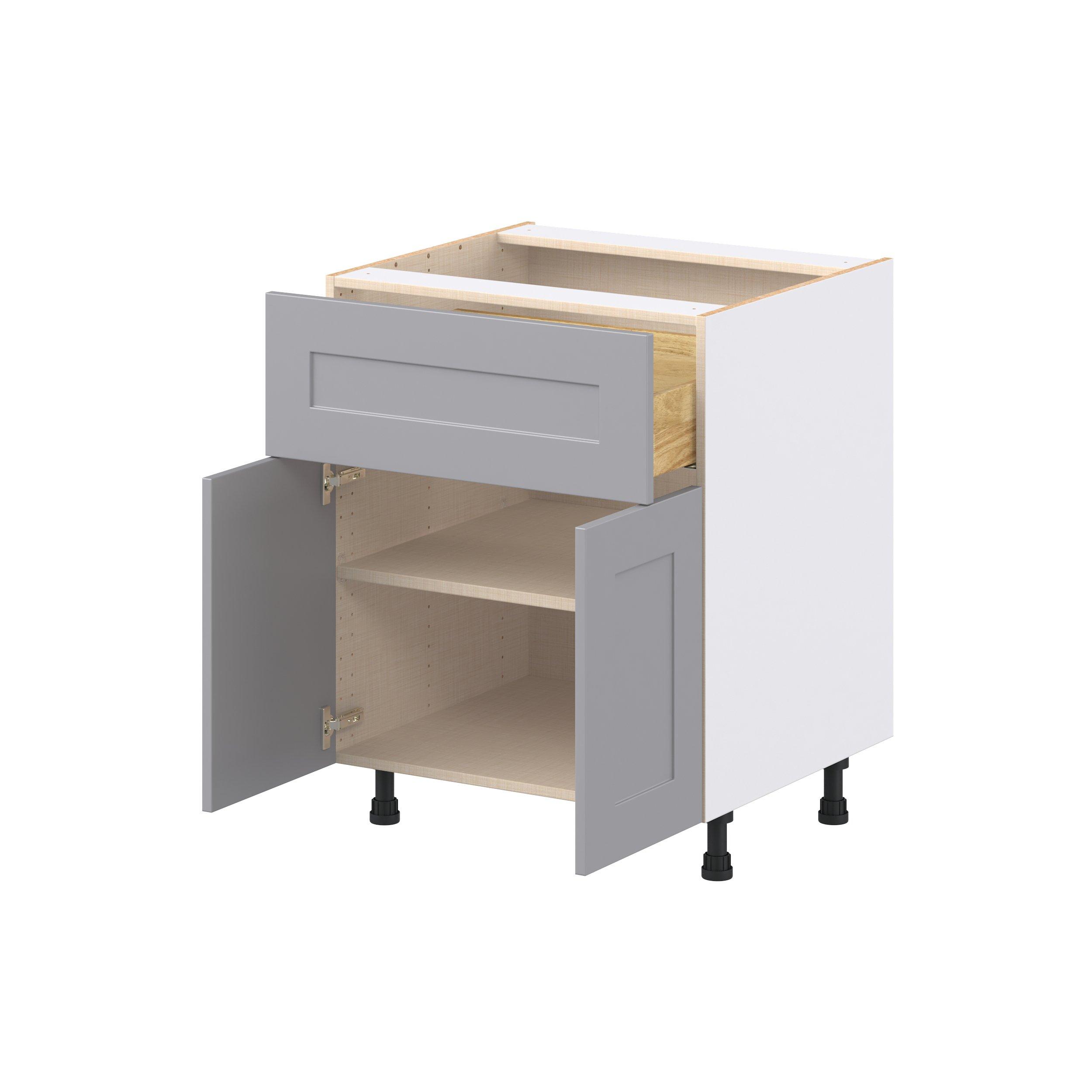 Candler 27 in. Painted Slate Gray Door and Drawer Base Cabinet
