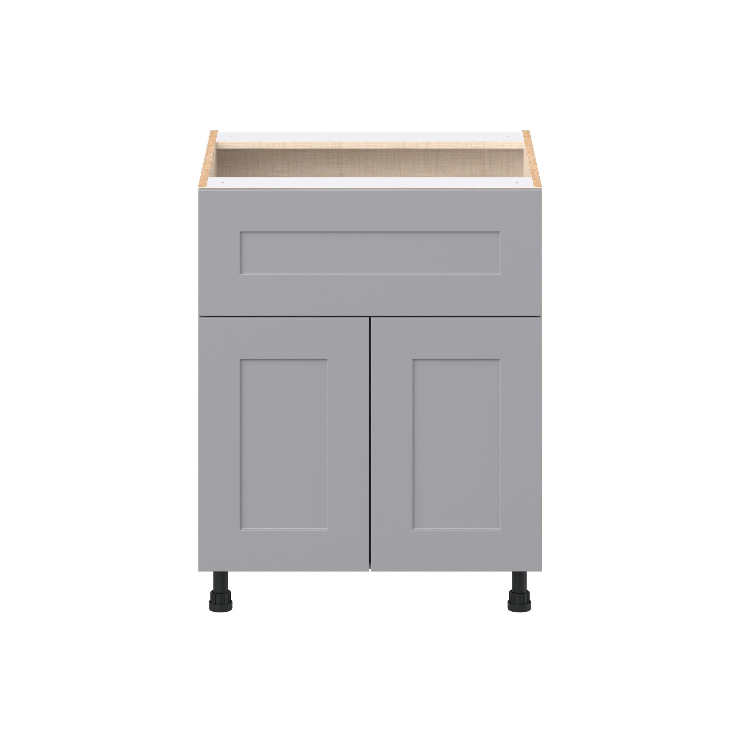 Candler 27 in. Painted Slate Gray Door and Drawer Base Cabinet