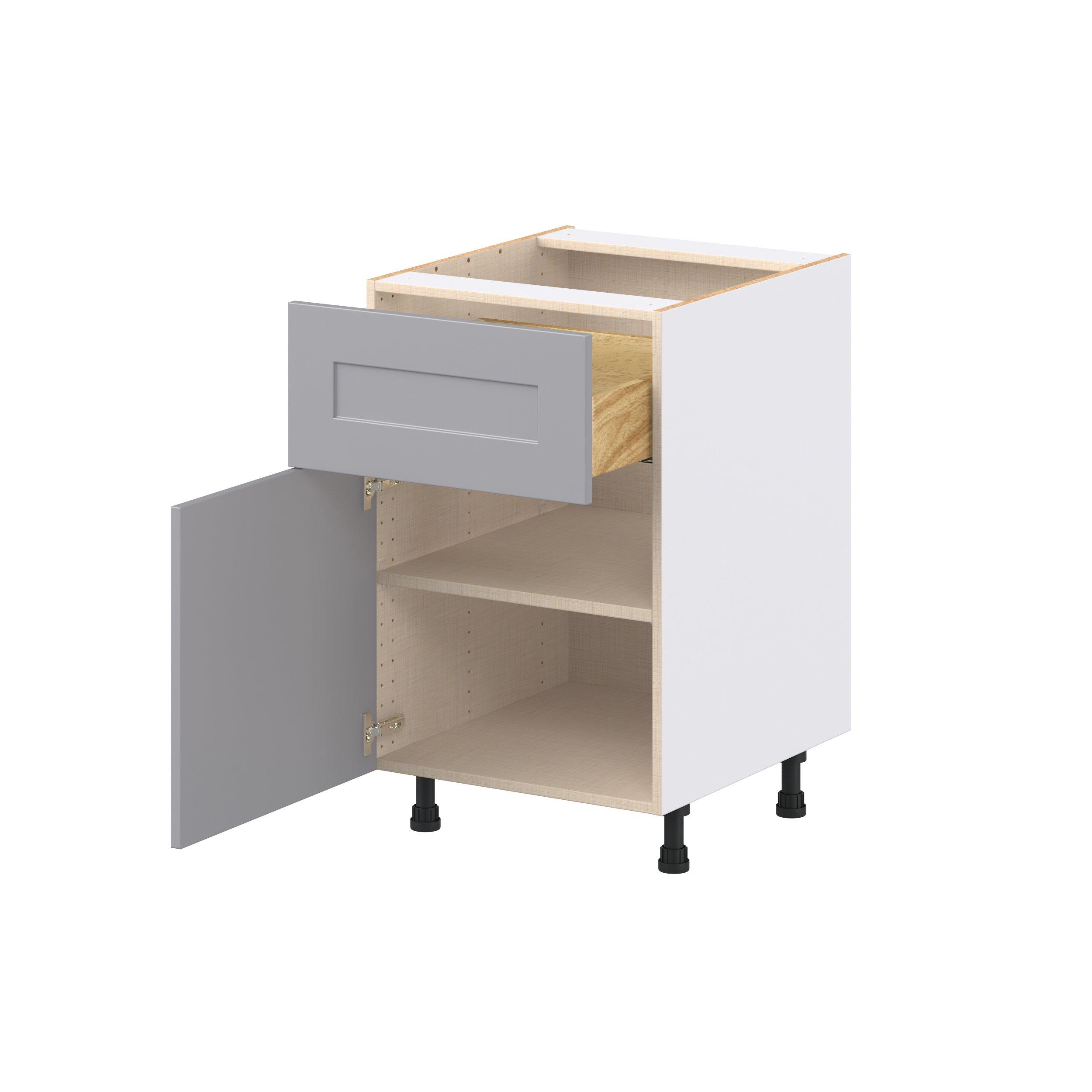 Candler 21 in. Painted Slate Gray Door and Drawer Base Cabinet