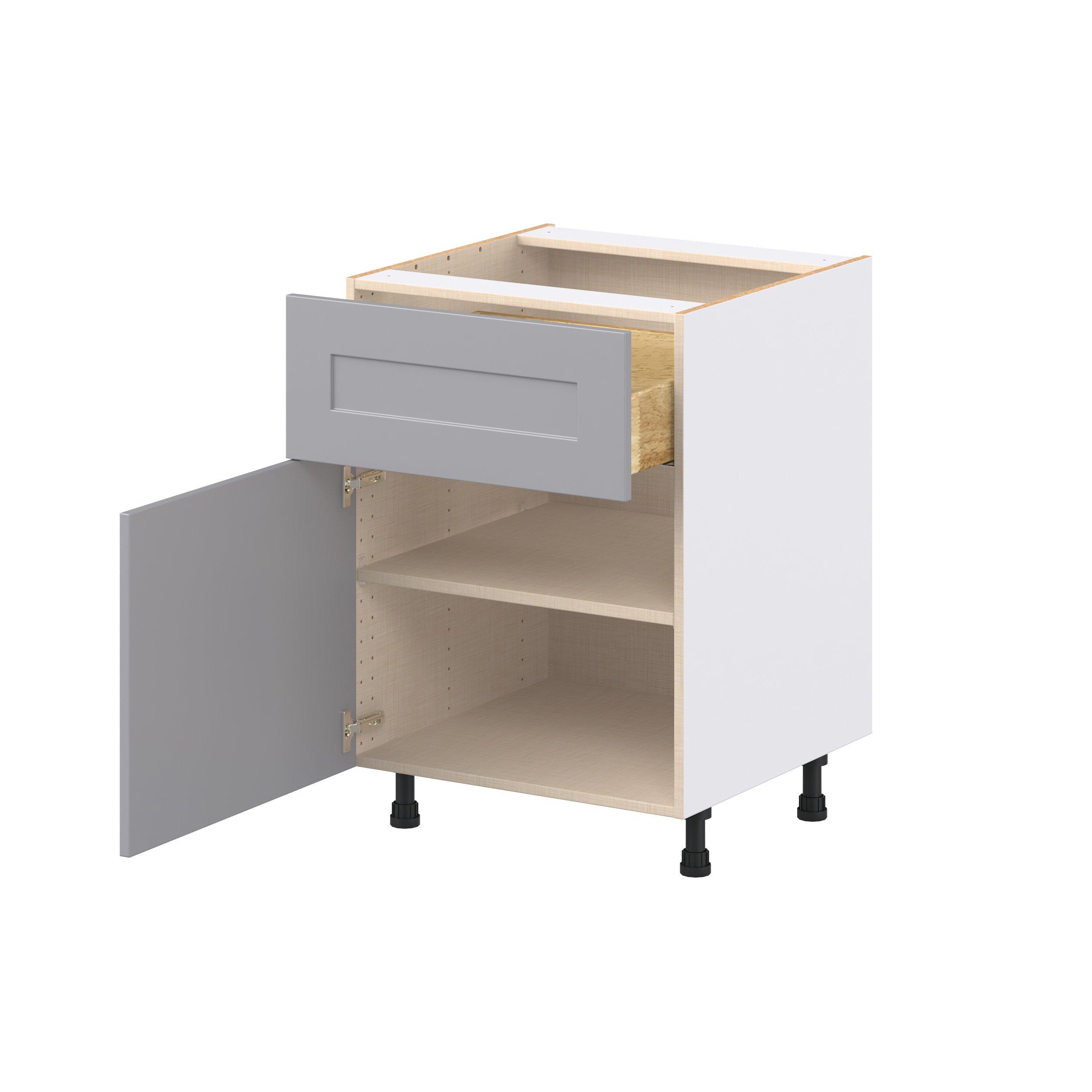 Candler 24 in. Painted Slate Gray Door and Drawer Base Cabinet