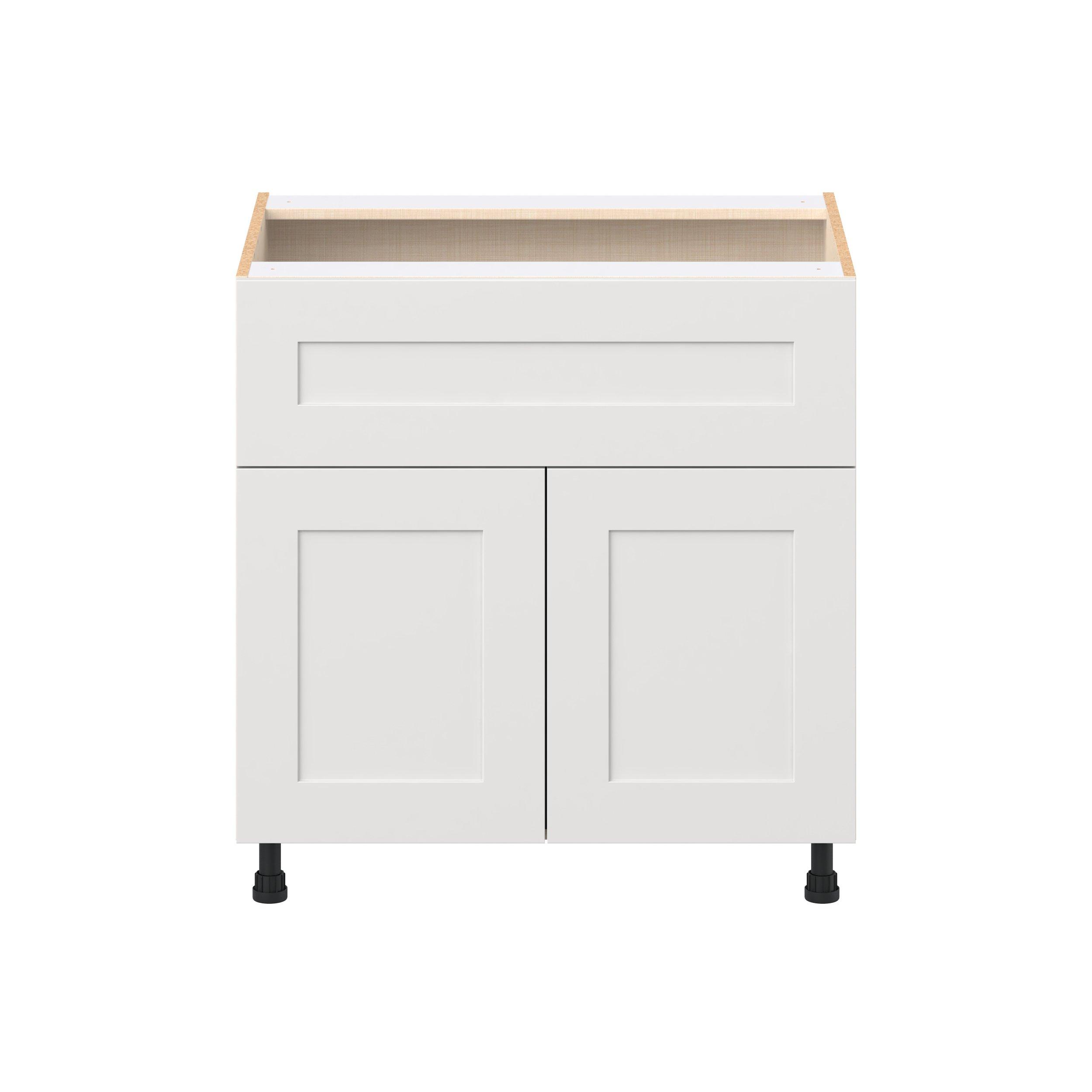 Candler 33 in. Painted Warm White Door and Drawer Base Cabinet
