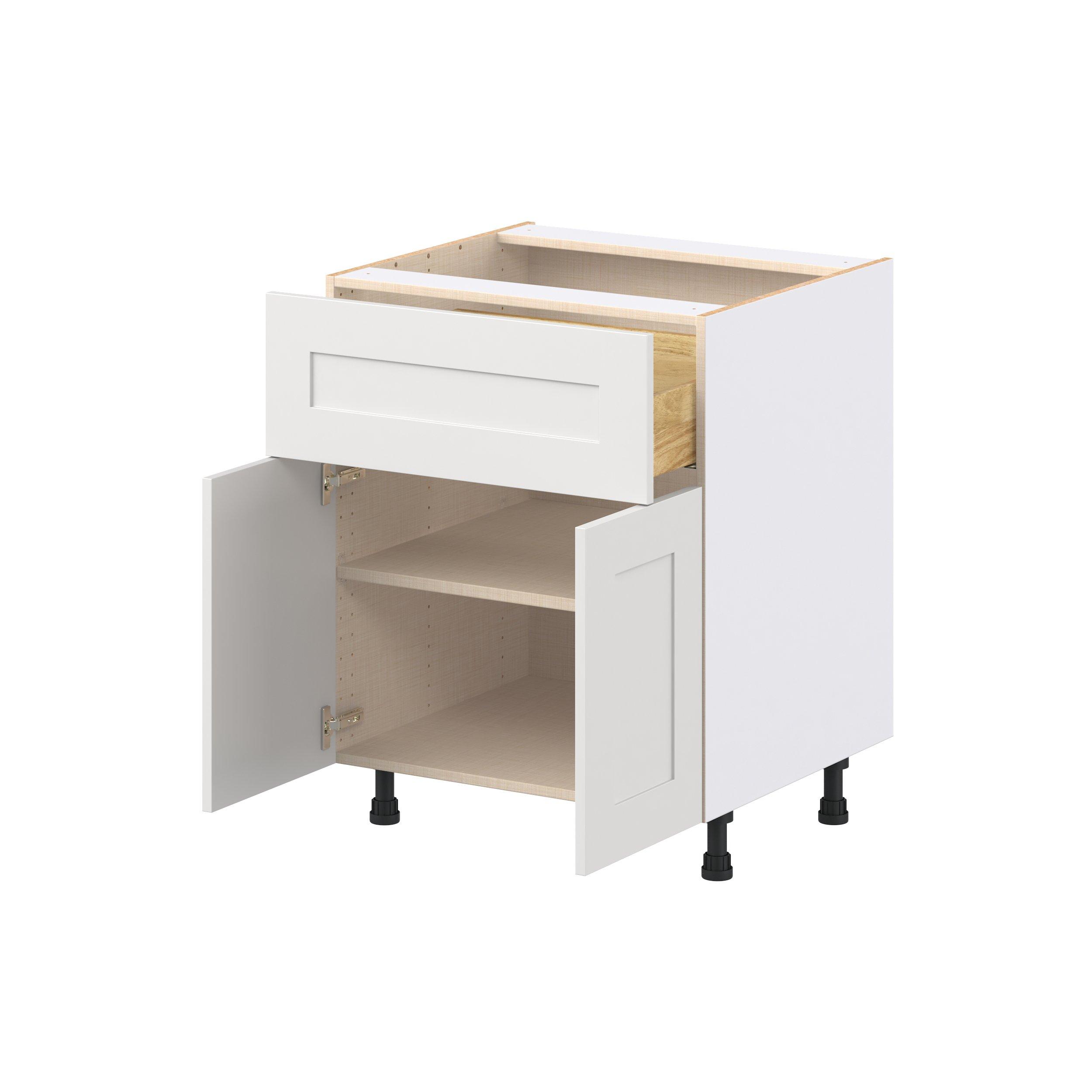 Candler 27 in. Painted Warm White Door and Drawer Base Cabinet