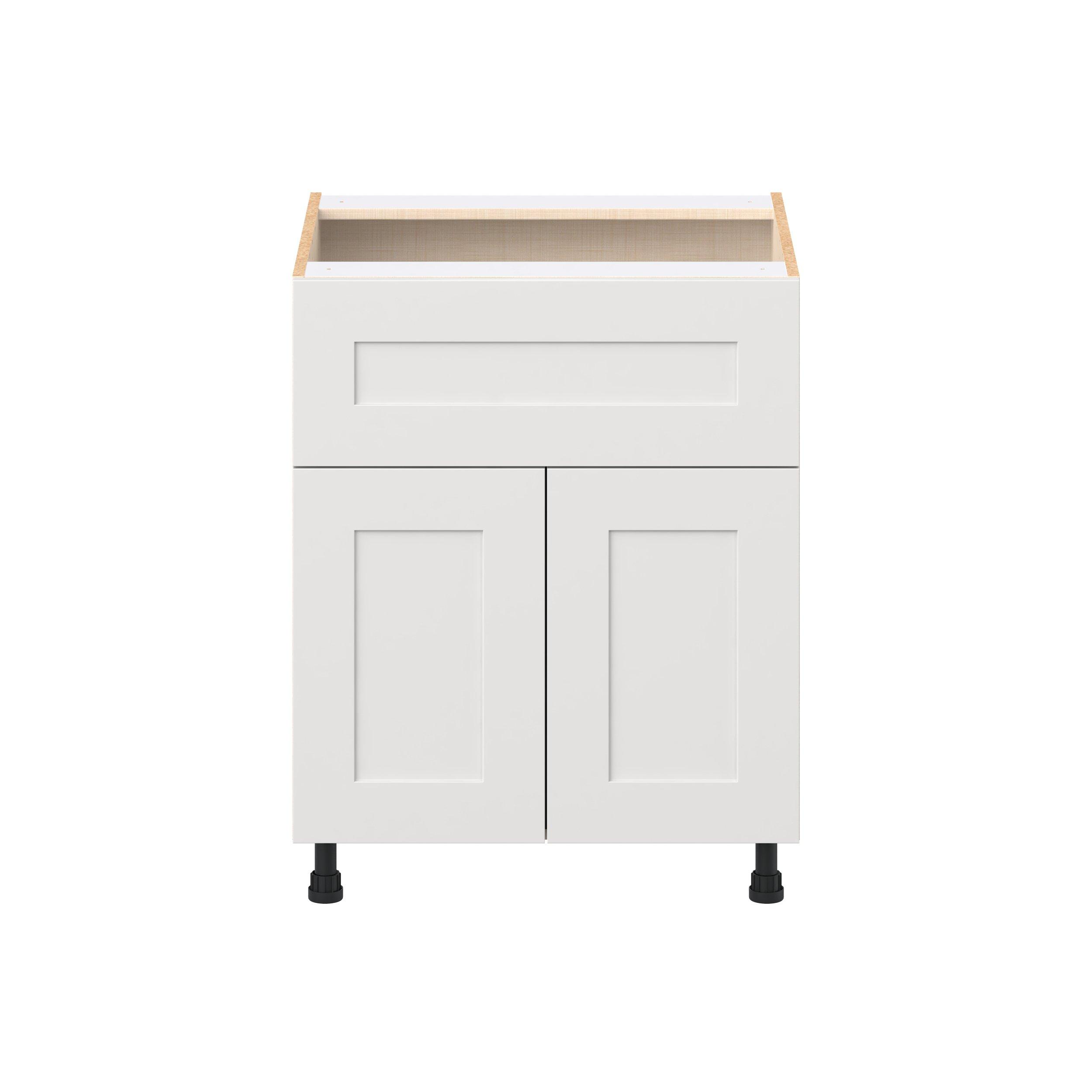 Candler 27 in. Painted Warm White Door and Drawer Base Cabinet