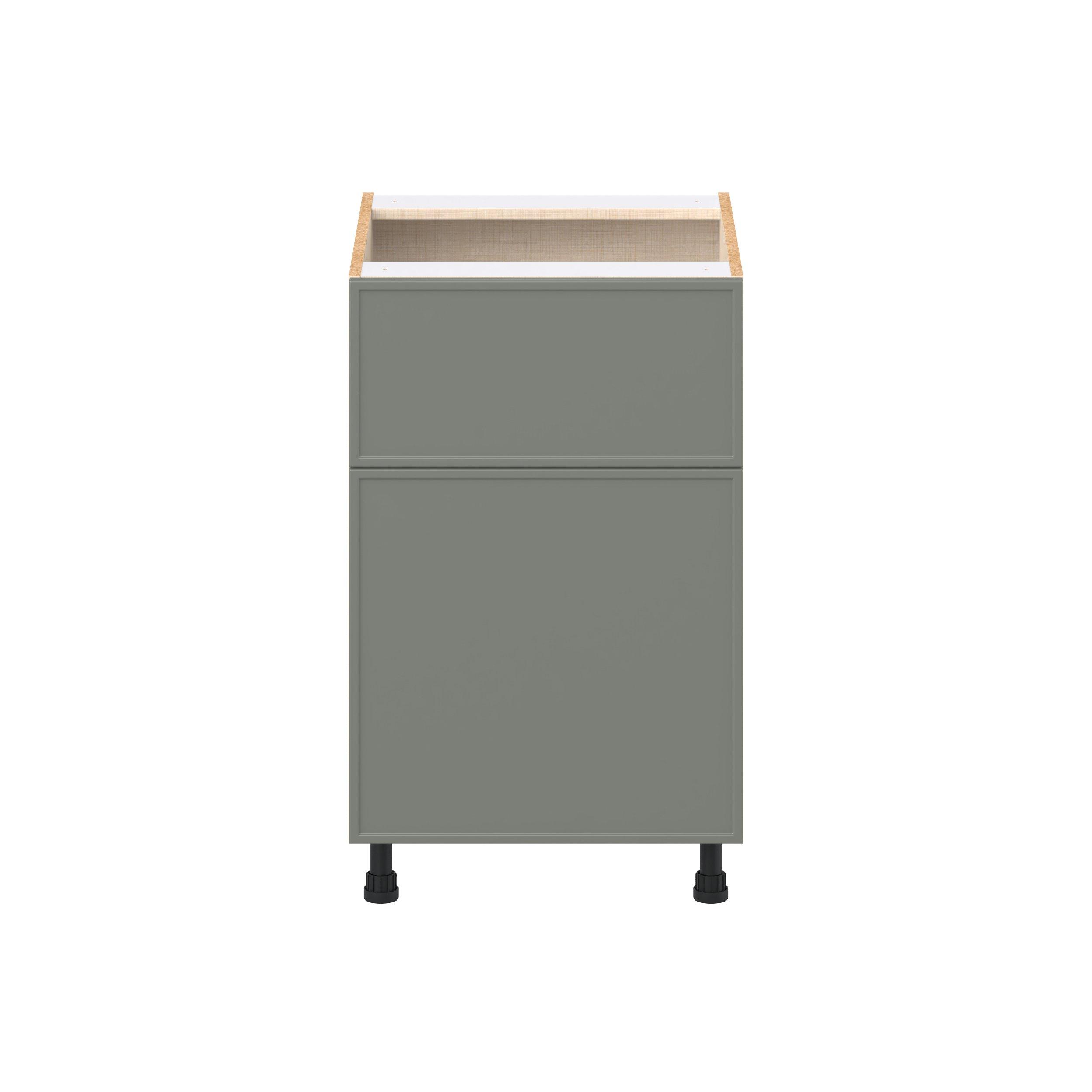 Linden 21 in. Painted Moss Green Door and Drawer Base Cabinet