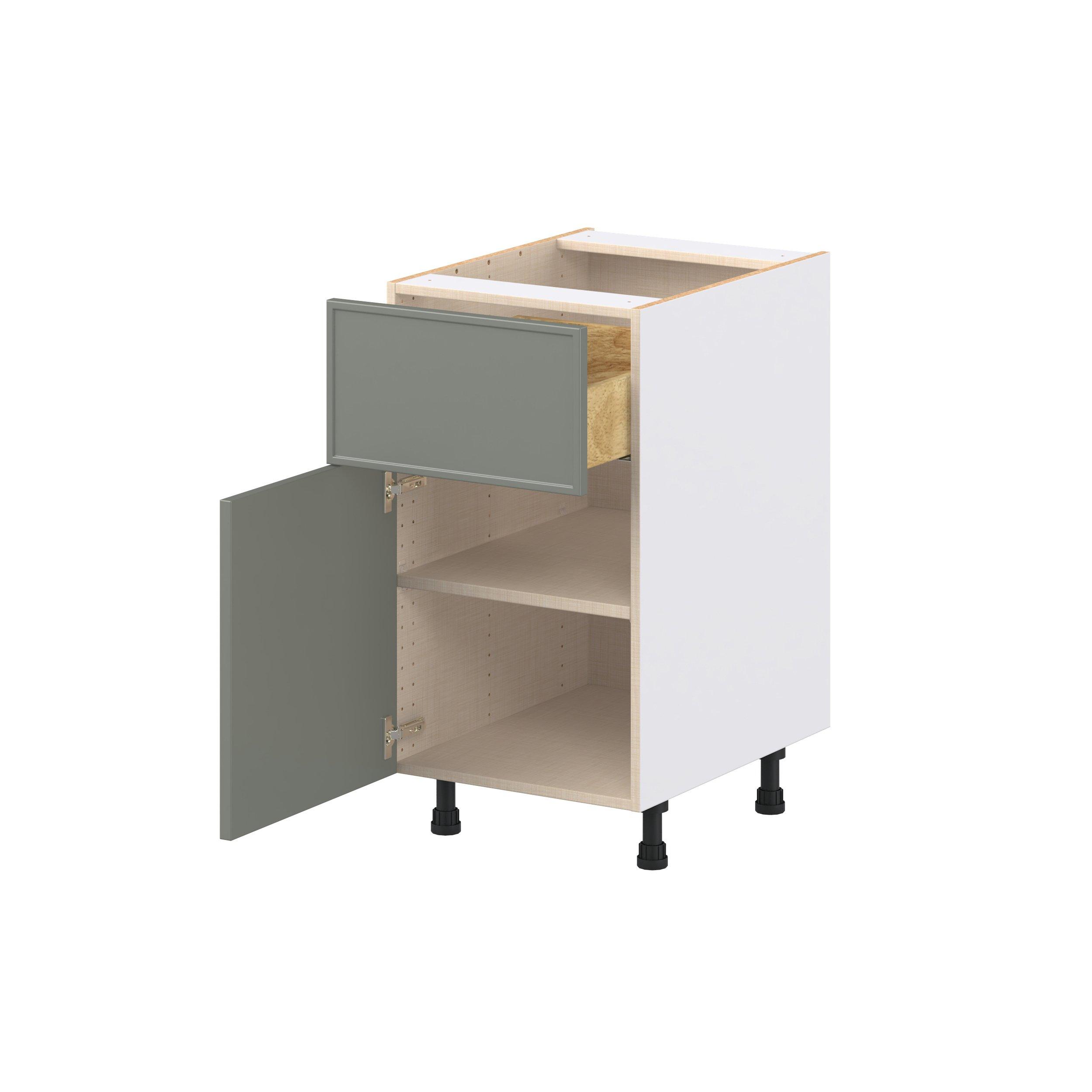 Linden 18 in. Painted Moss Green Door and Drawer Base Cabinet