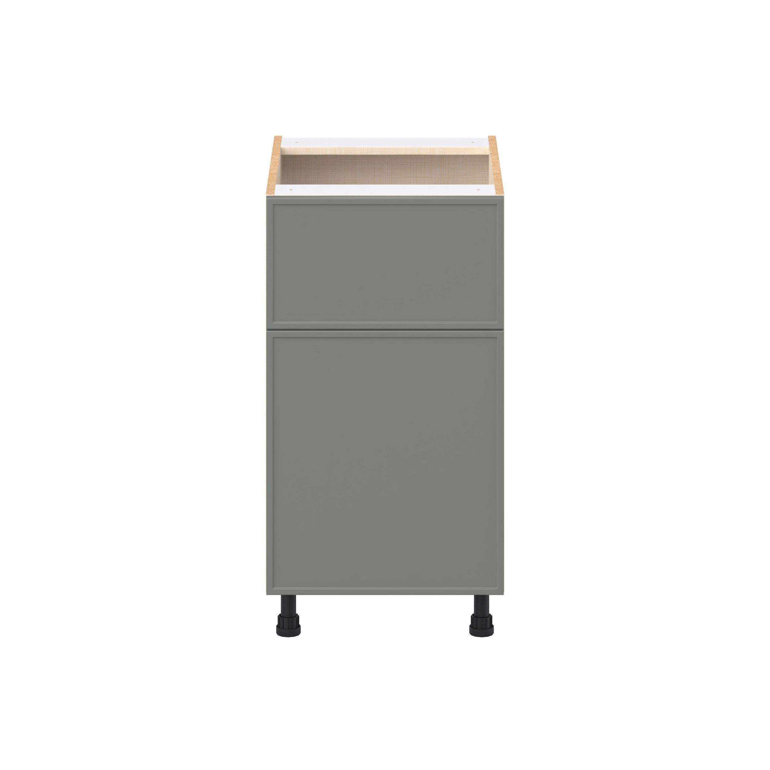 Linden 18 in. Painted Moss Green Door and Drawer Base Cabinet