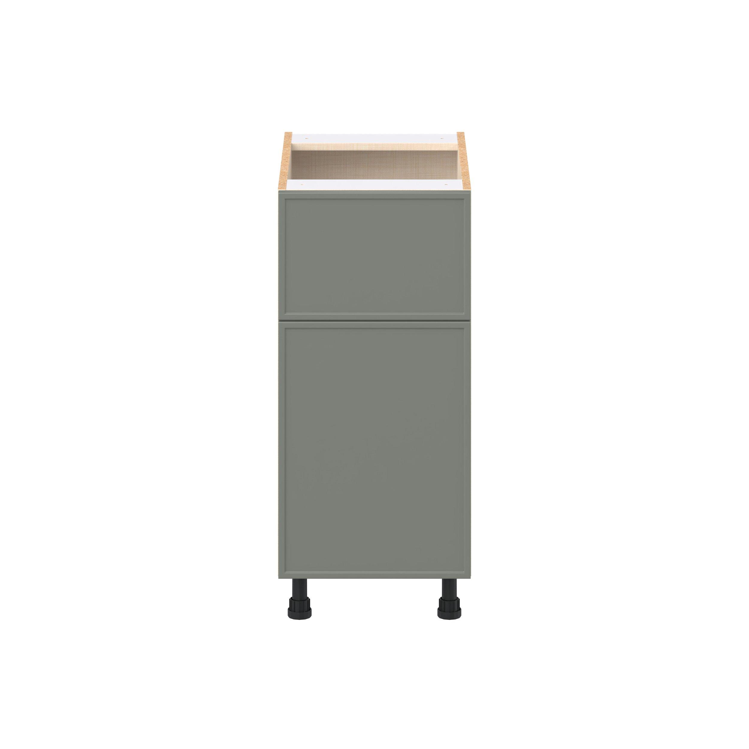Linden 15 in. Painted Moss Green Door and Drawer Base Cabinet