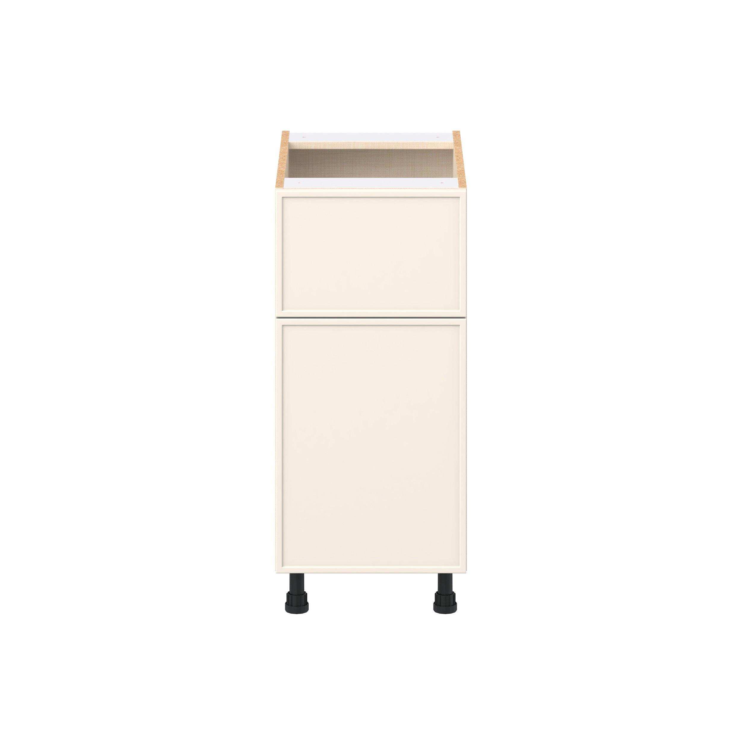 Linden 15 in. Painted Washed Linen Door and Drawer Base Cabinet