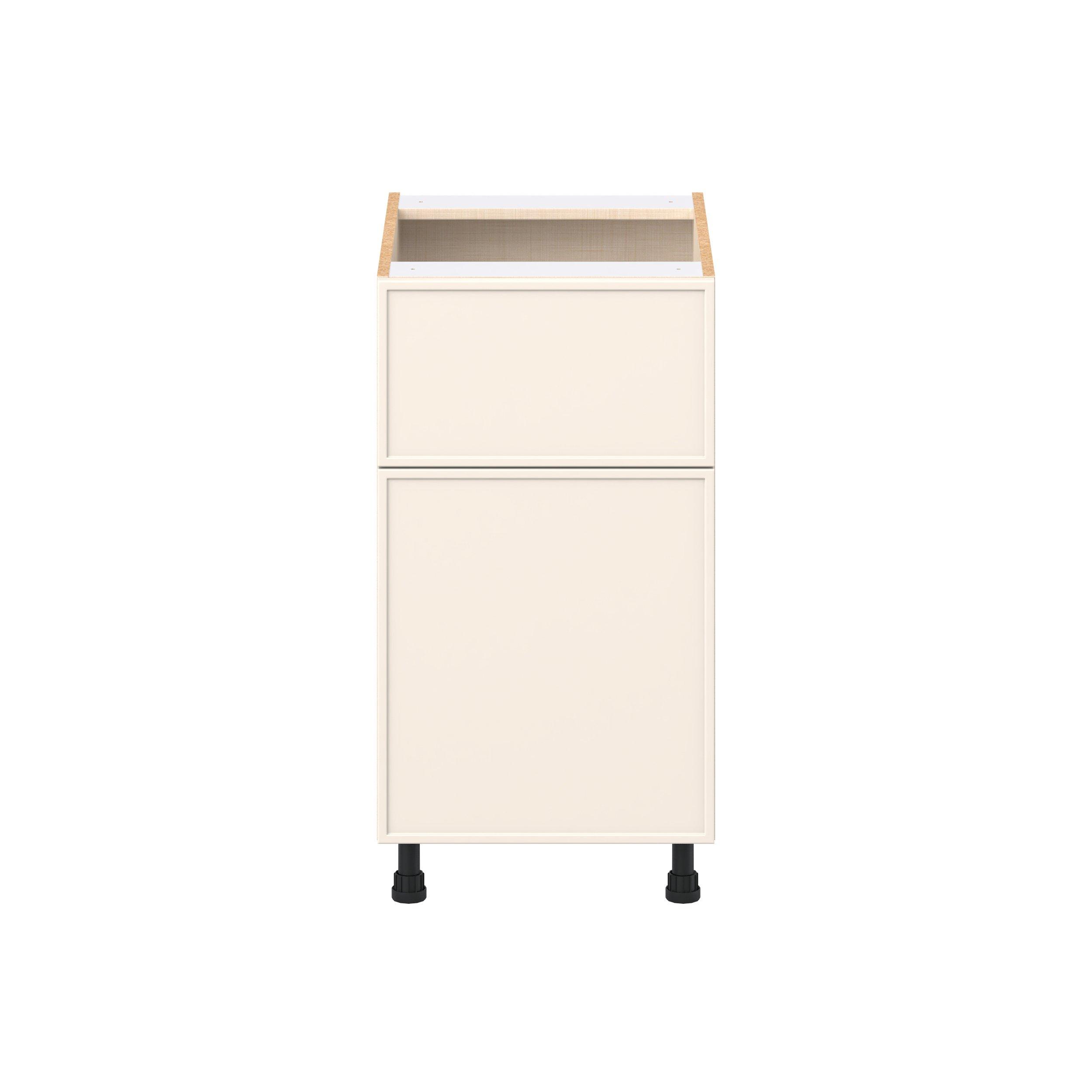 Linden 18 in. Painted Washed Linen Door and Drawer Base Cabinet