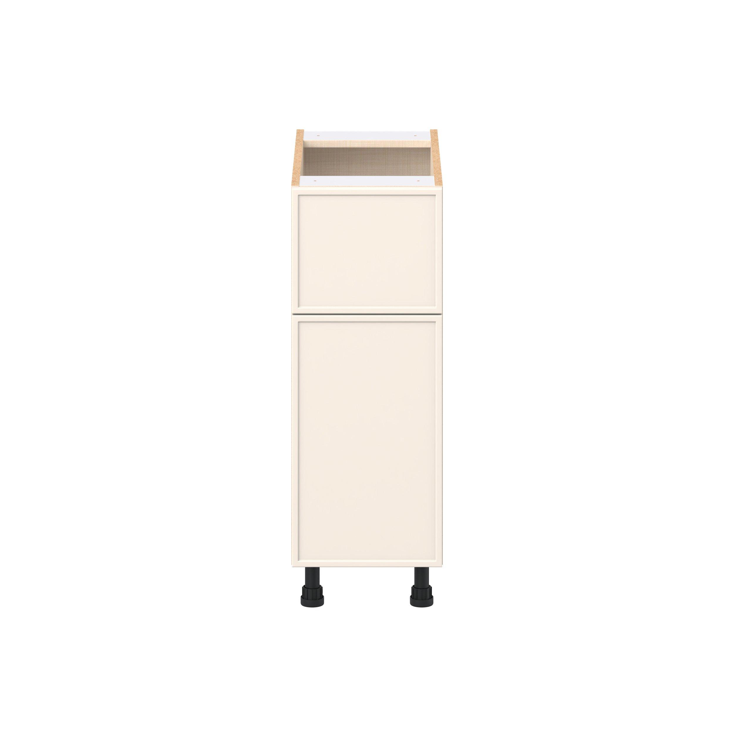 Linden 12 in. Painted Washed Linen Door and Drawer Base Cabinet
