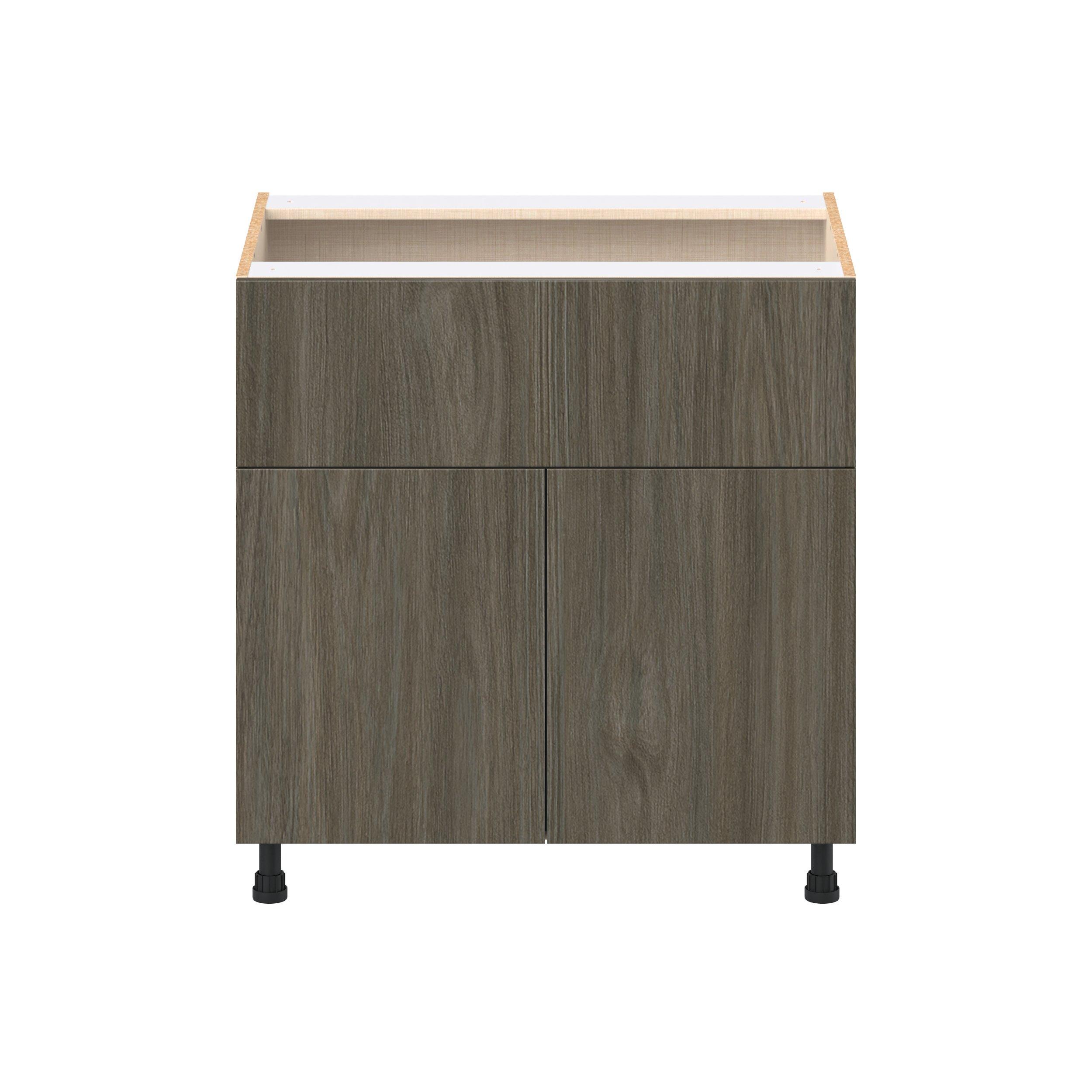 Glenwood 33 in. Burnt Walnut Door and Drawer Base Cabinet