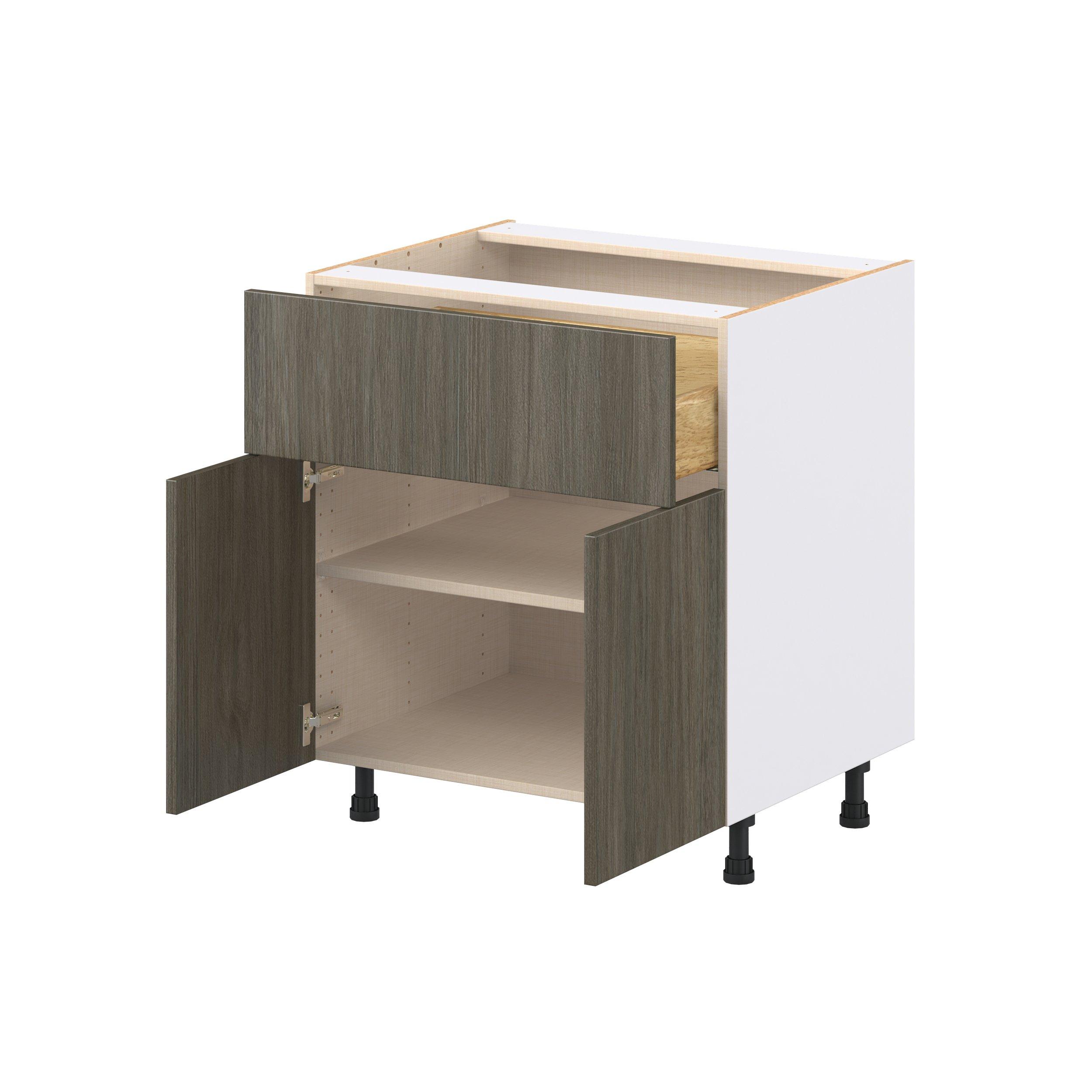 Glenwood 30 in. Burnt Walnut Door and Drawer Base Cabinet