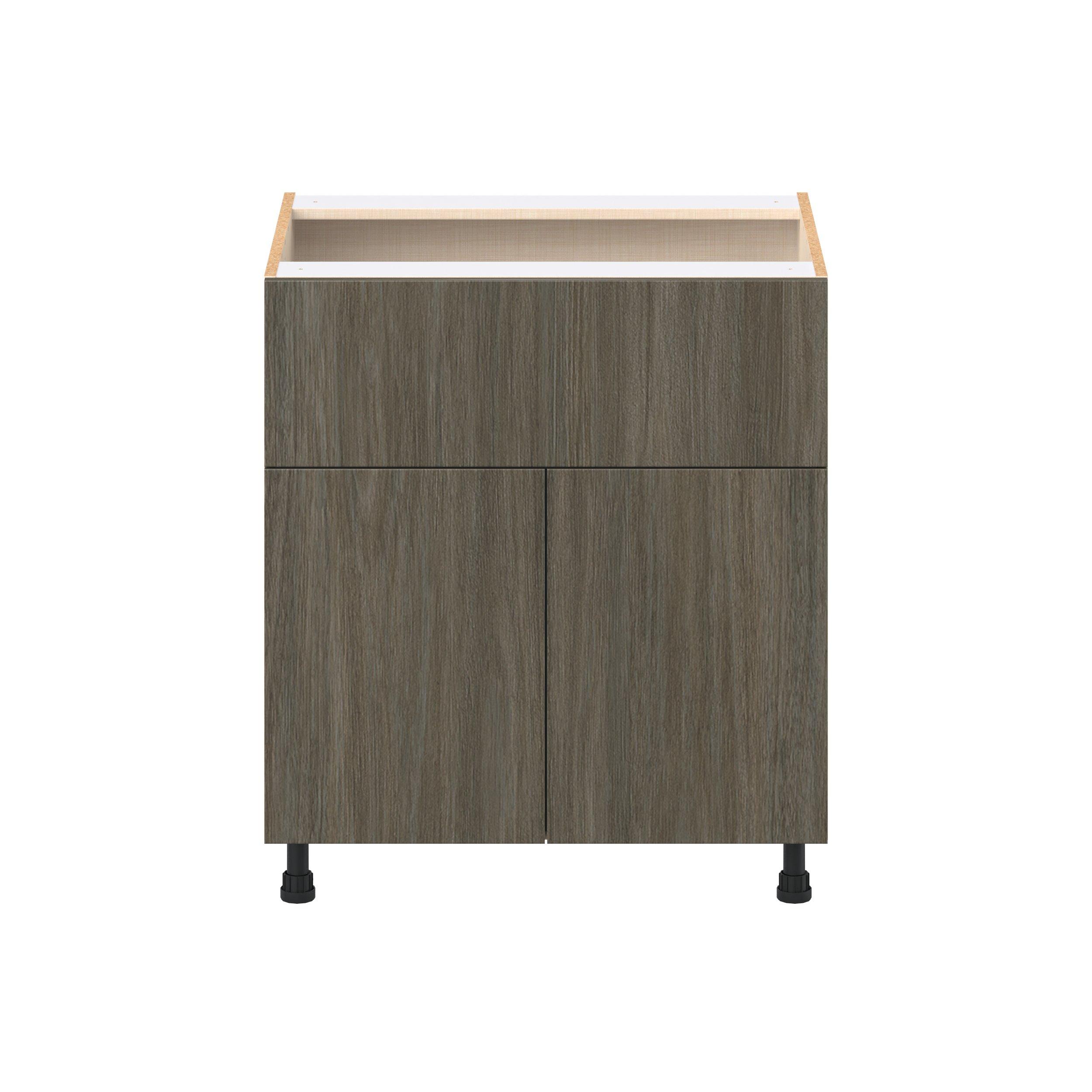 Glenwood 30 in. Burnt Walnut Door and Drawer Base Cabinet
