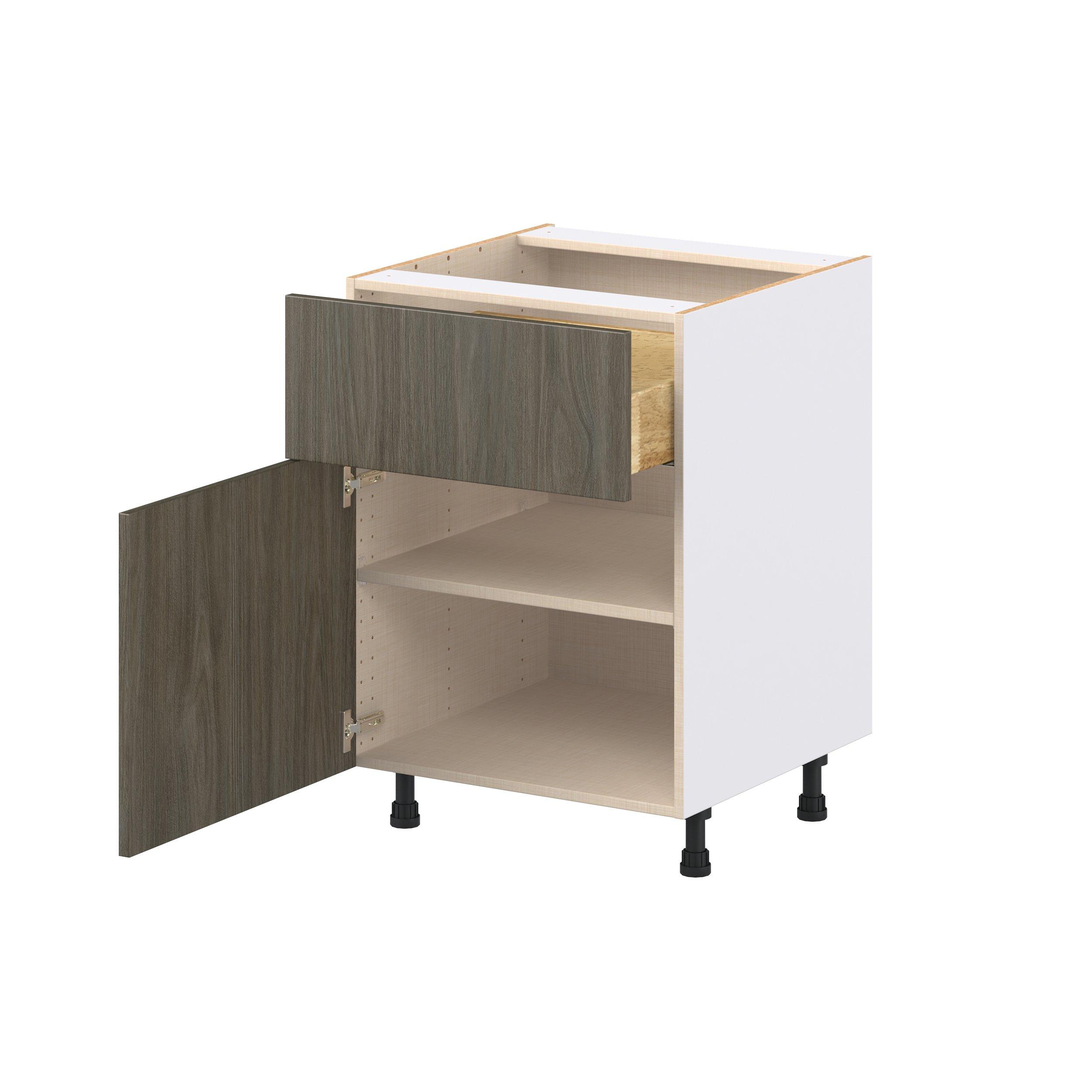 Glenwood 24 in. Burnt Walnut Door and Drawer Base Cabinet