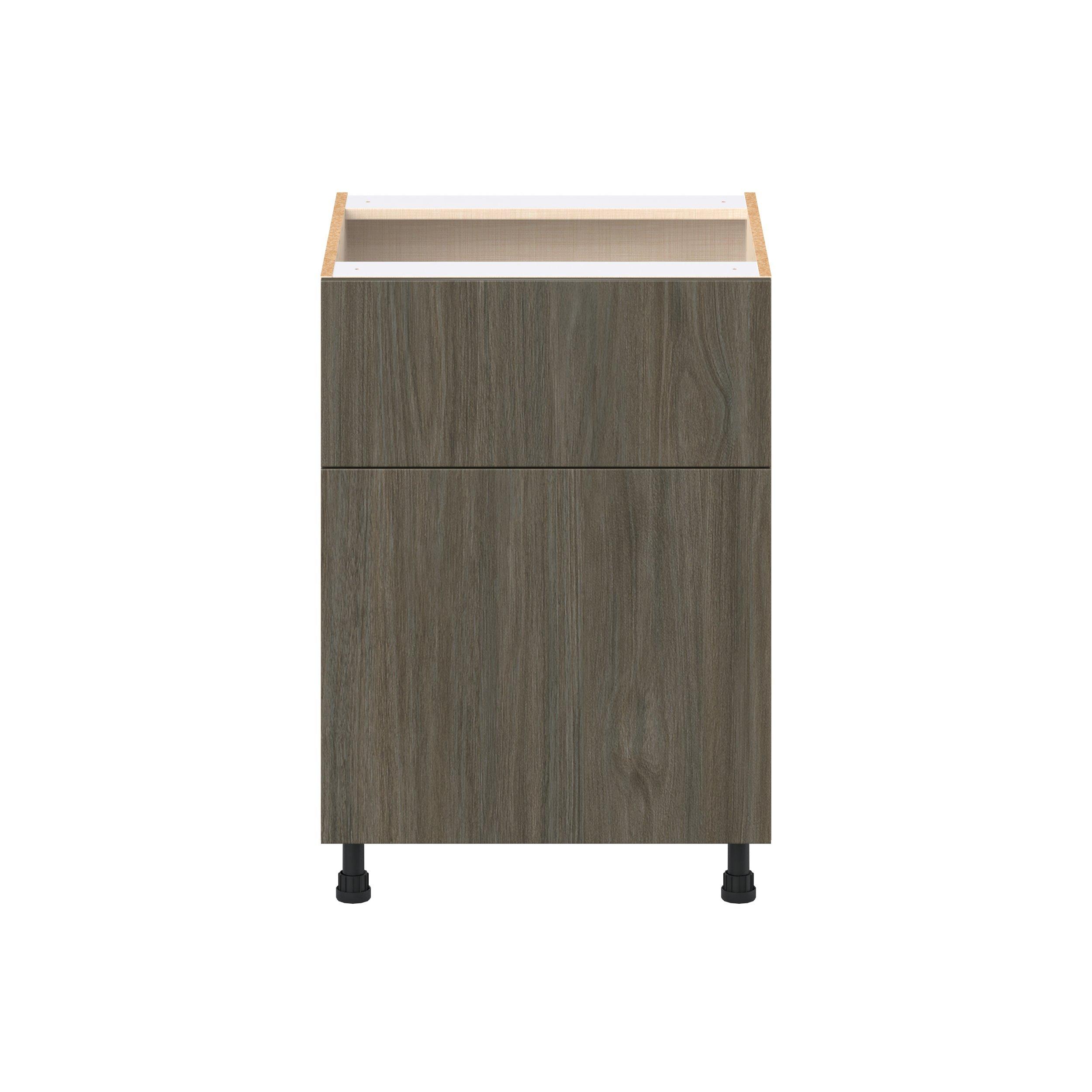 Glenwood 24 in. Burnt Walnut Door and Drawer Base Cabinet
