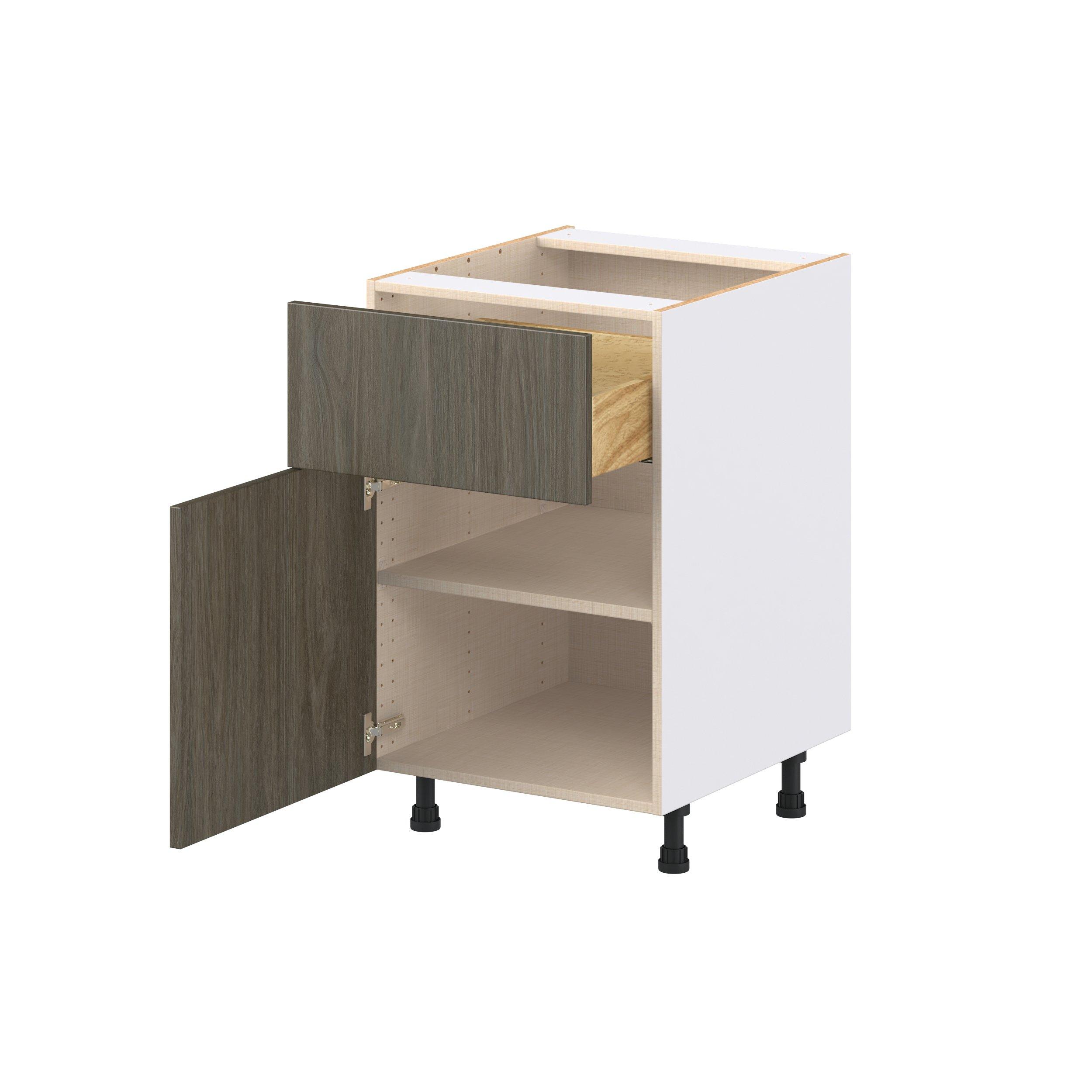 Glenwood 21 in. Burnt Walnut Door and Drawer Base Cabinet