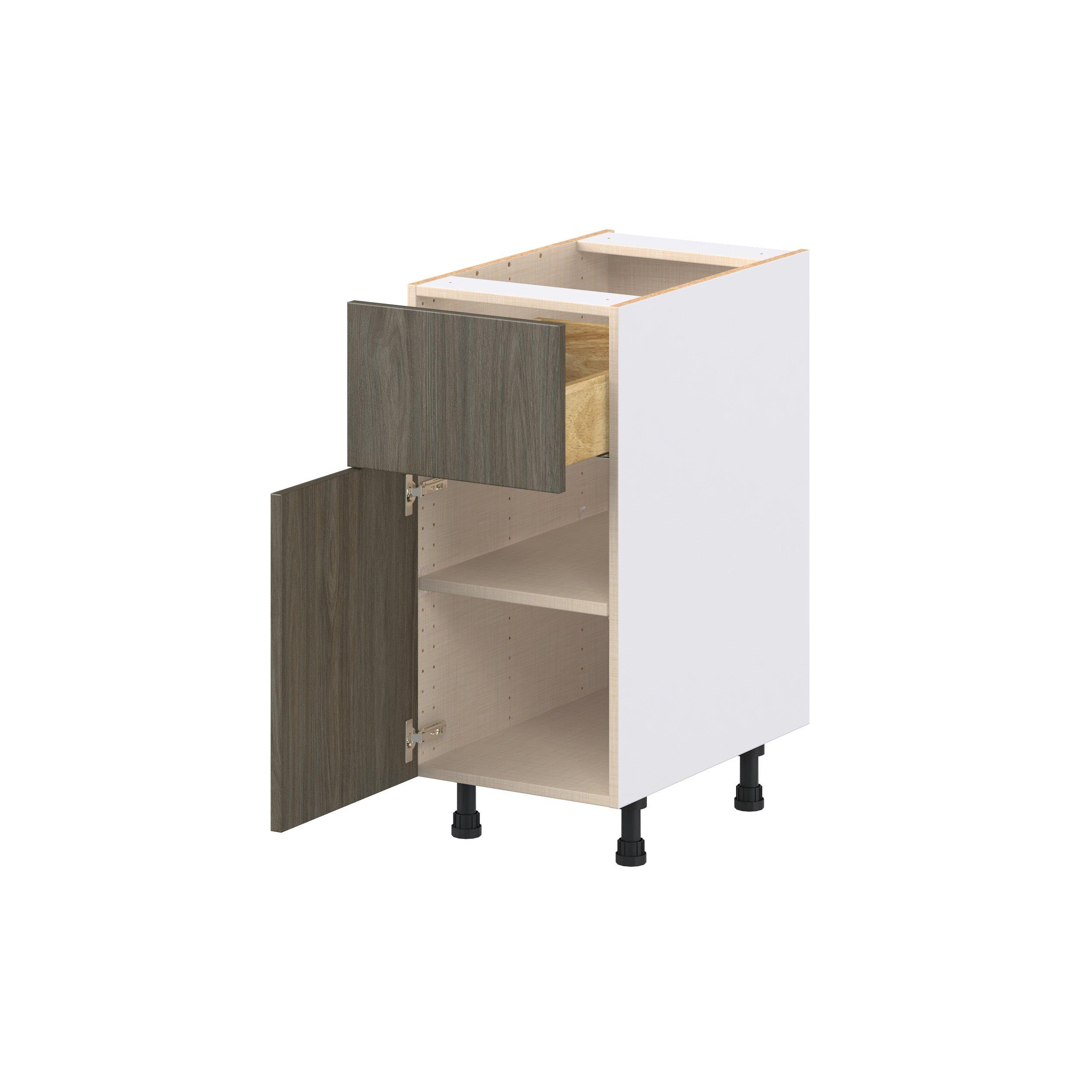 Glenwood 15 in. Burnt Walnut Door and Drawer Base Cabinet