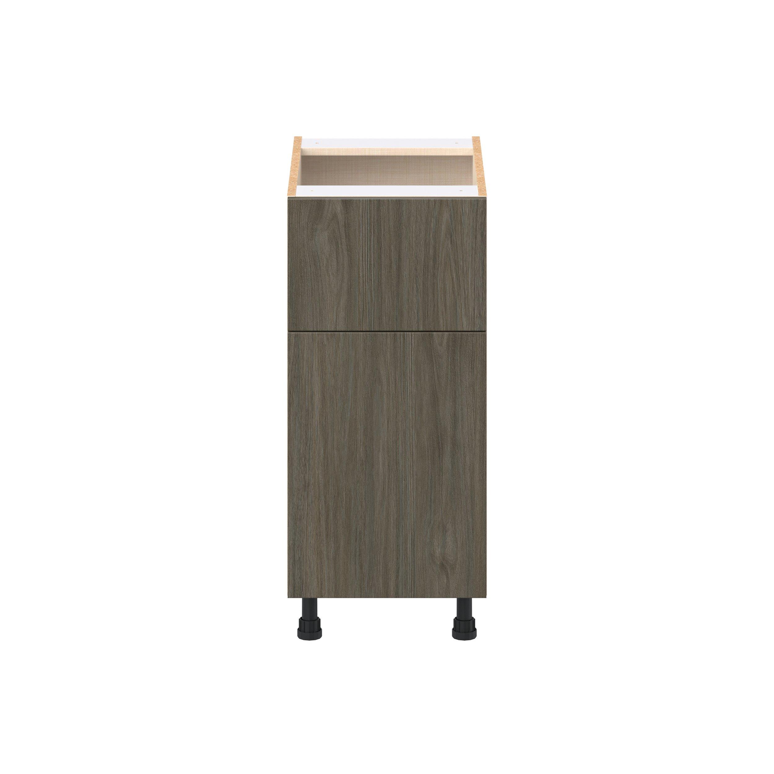 Glenwood 15 in. Burnt Walnut Door and Drawer Base Cabinet