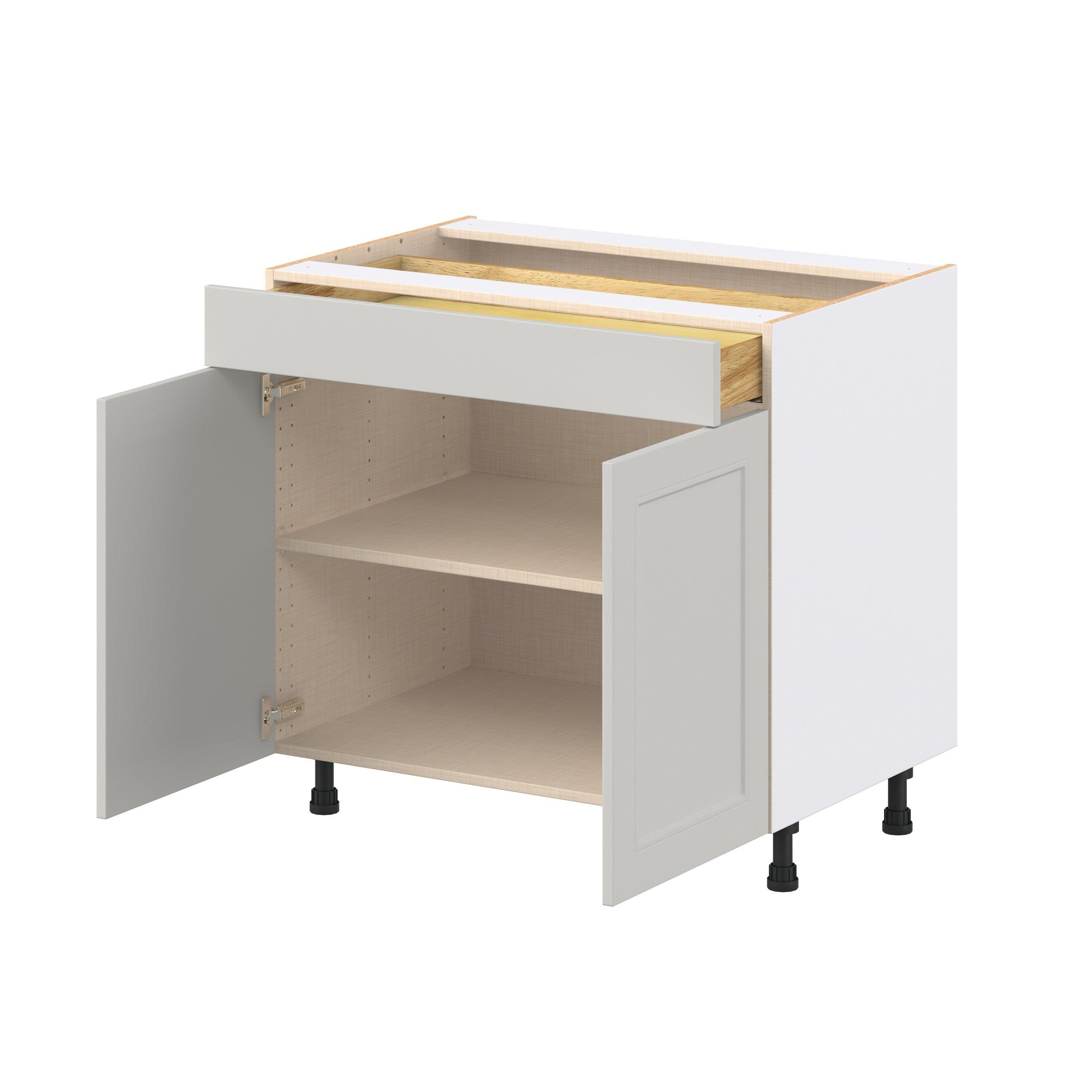 Lenox 36 in. Painted Light Gray Door and Drawer Base Cabinet