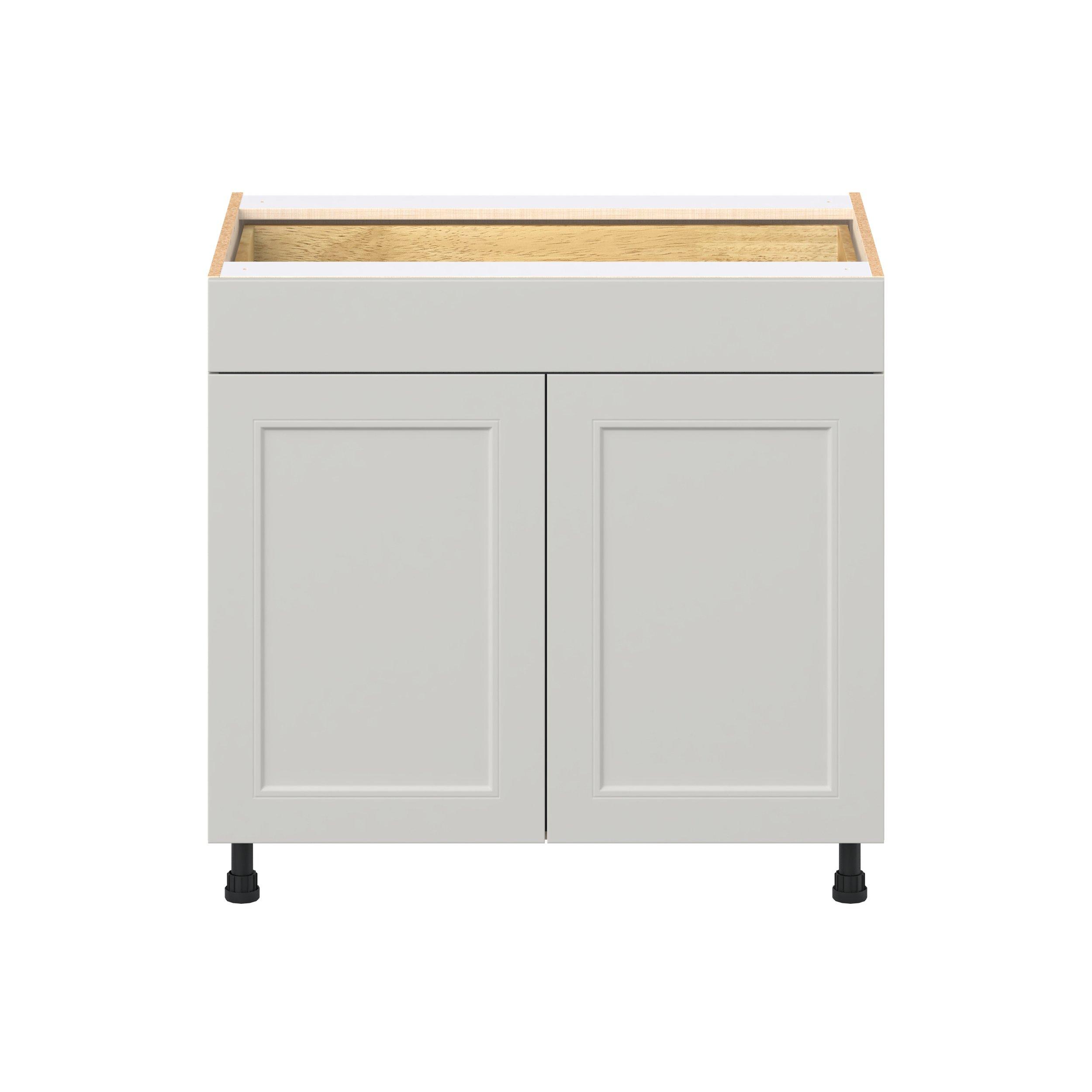 Lenox 36 in. Painted Light Gray Door and Drawer Base Cabinet