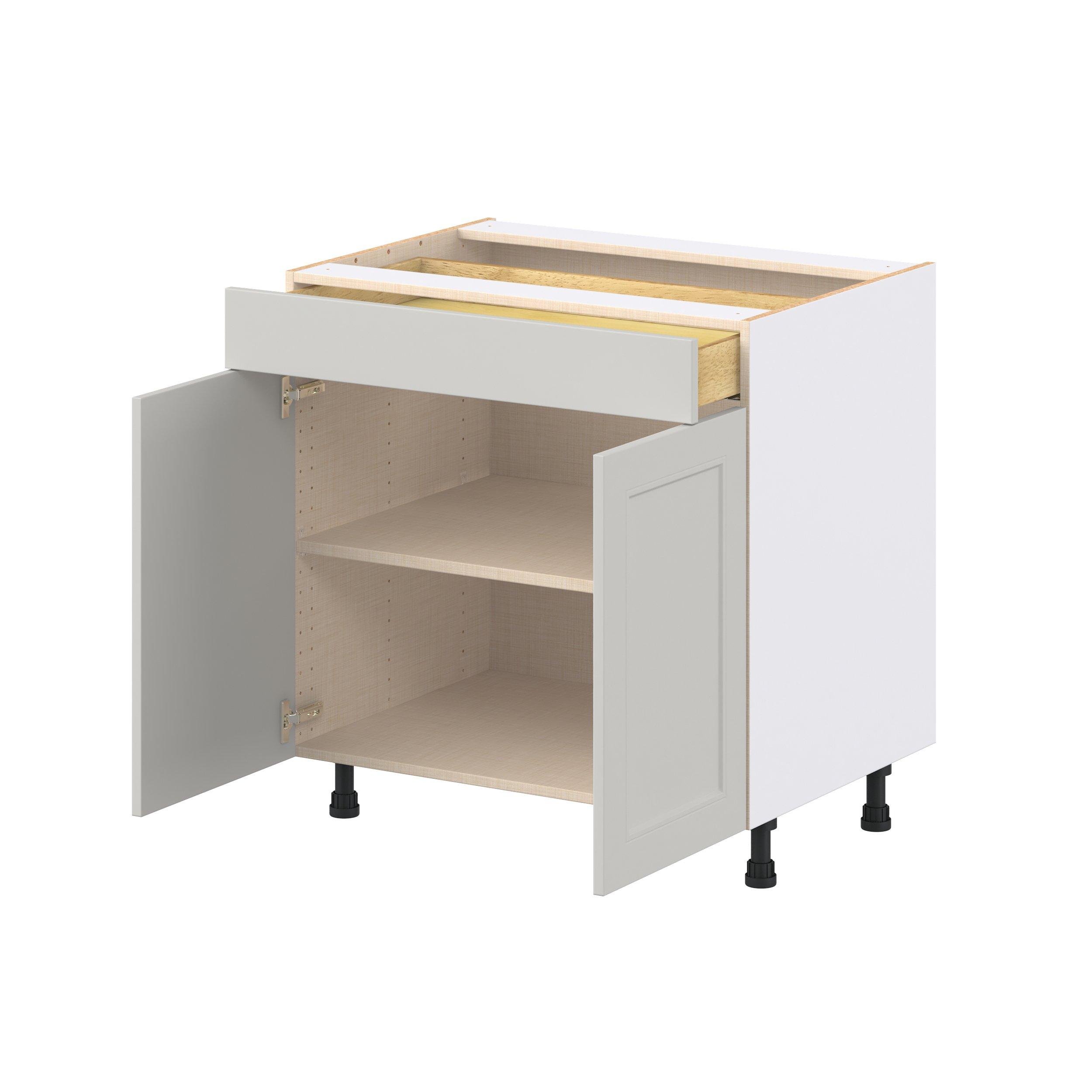 Lenox 33 in. Painted Light Gray Door and Drawer Base Cabinet