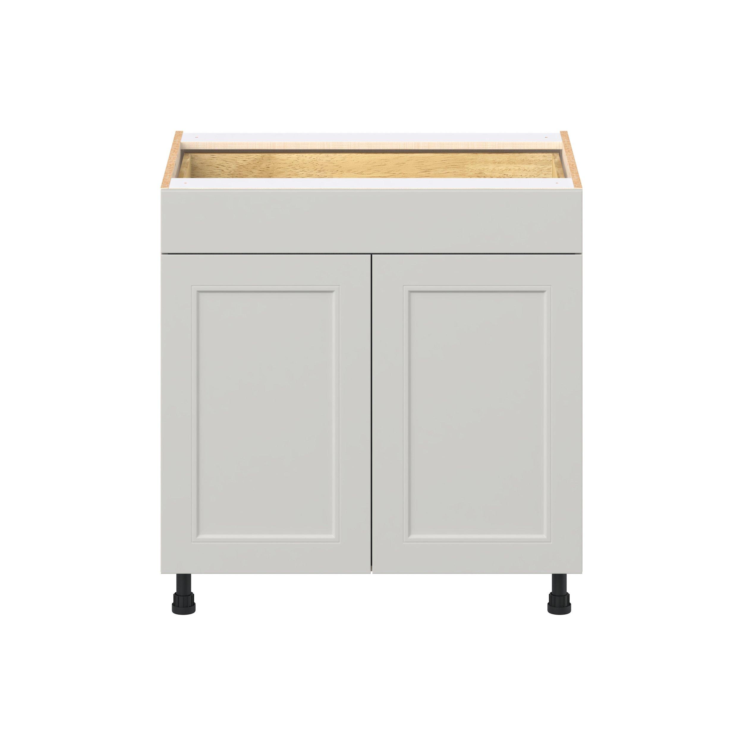 Lenox 33 in. Painted Light Gray Door and Drawer Base Cabinet
