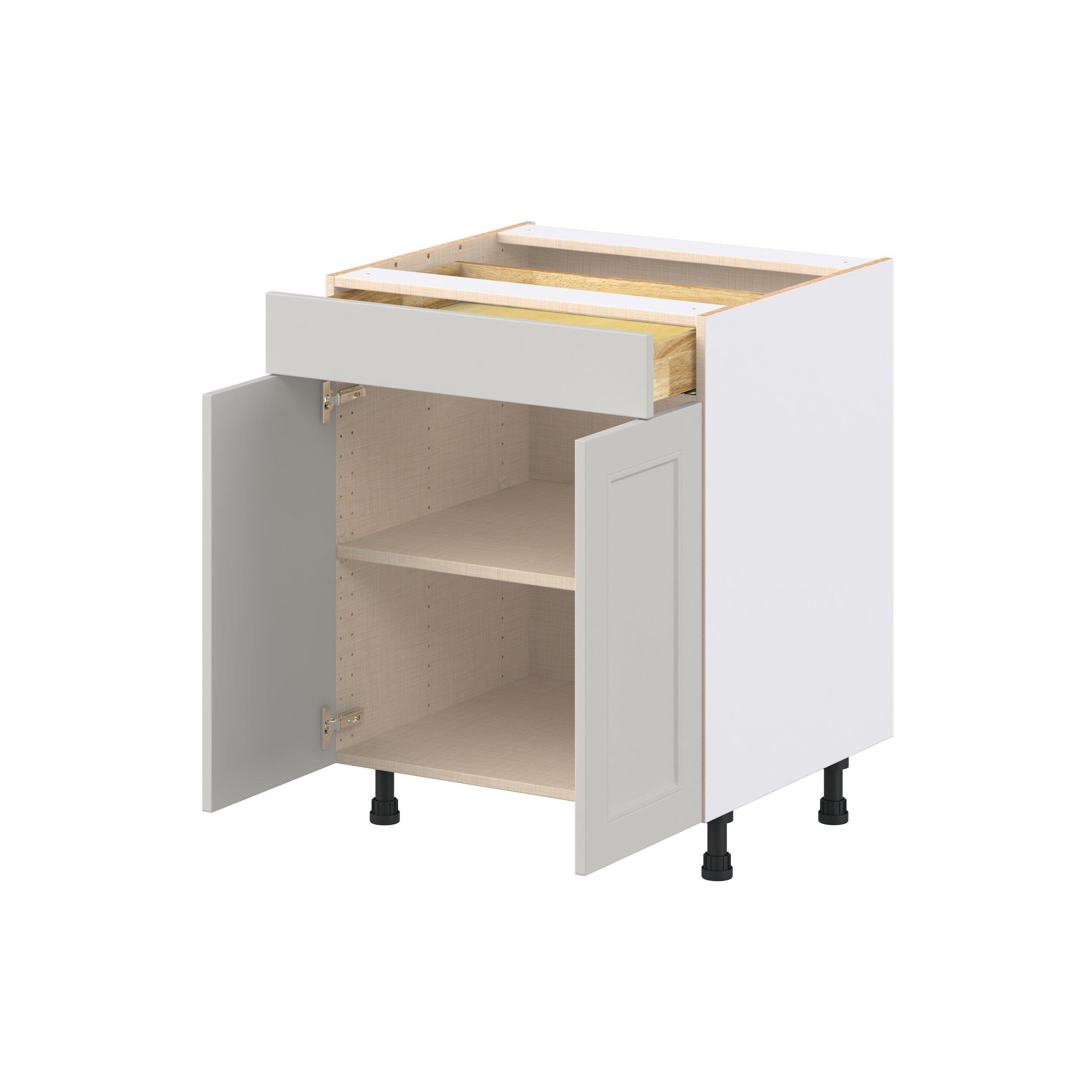Lenox 27 in. Painted Light Gray Door and Drawer Base Cabinet