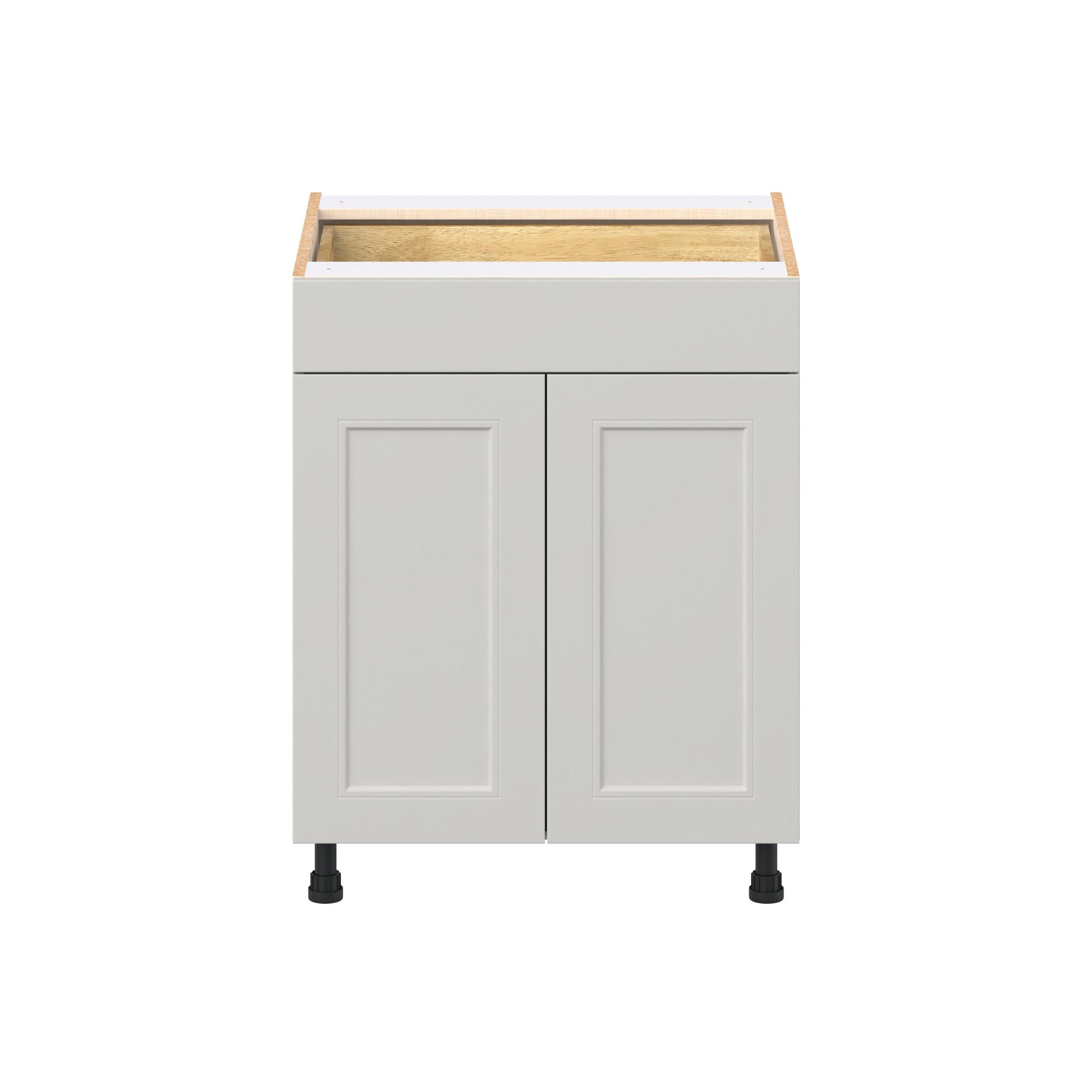 Lenox 27 in. Painted Light Gray Door and Drawer Base Cabinet