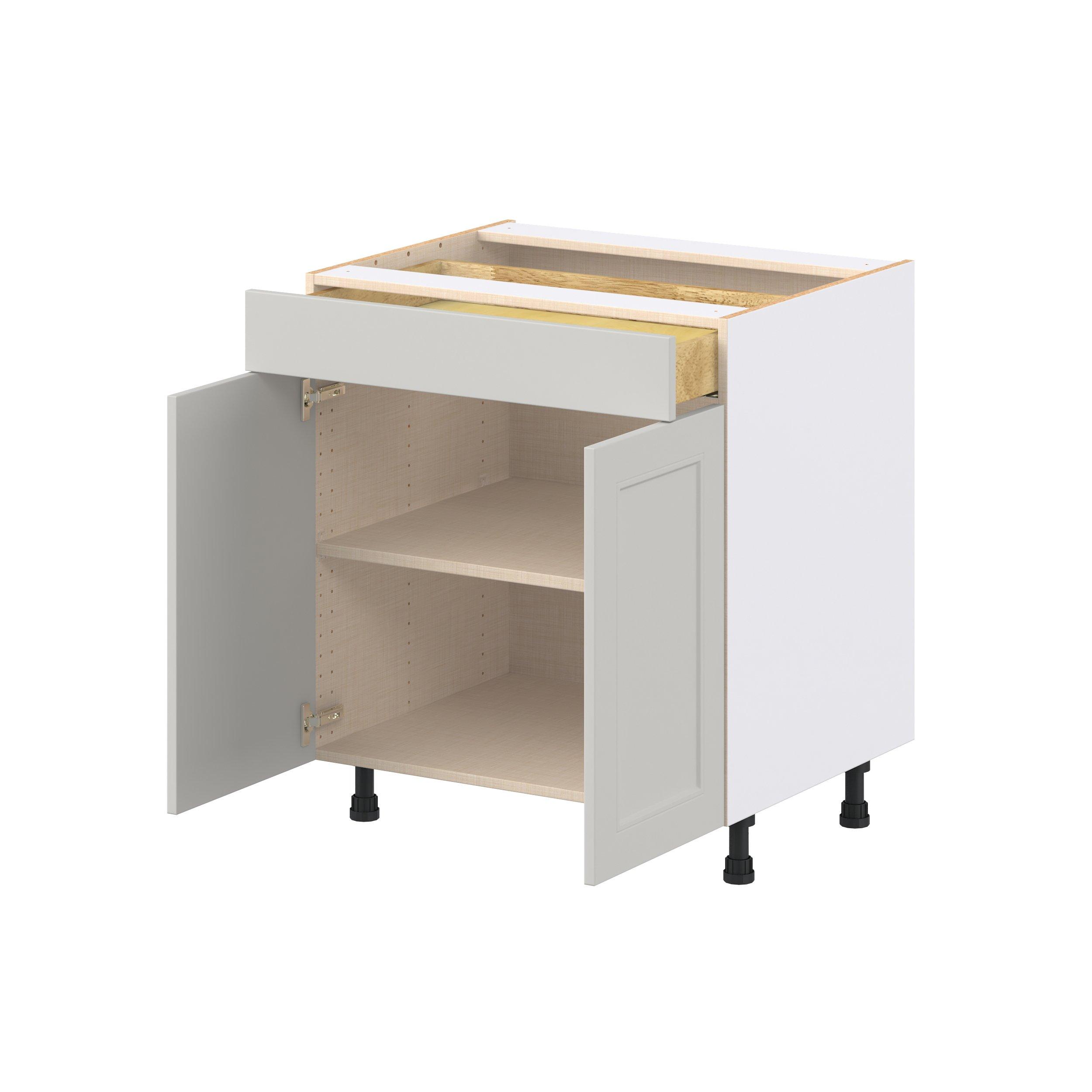 Lenox 30 in. Painted Light Gray Door and Drawer Base Cabinet
