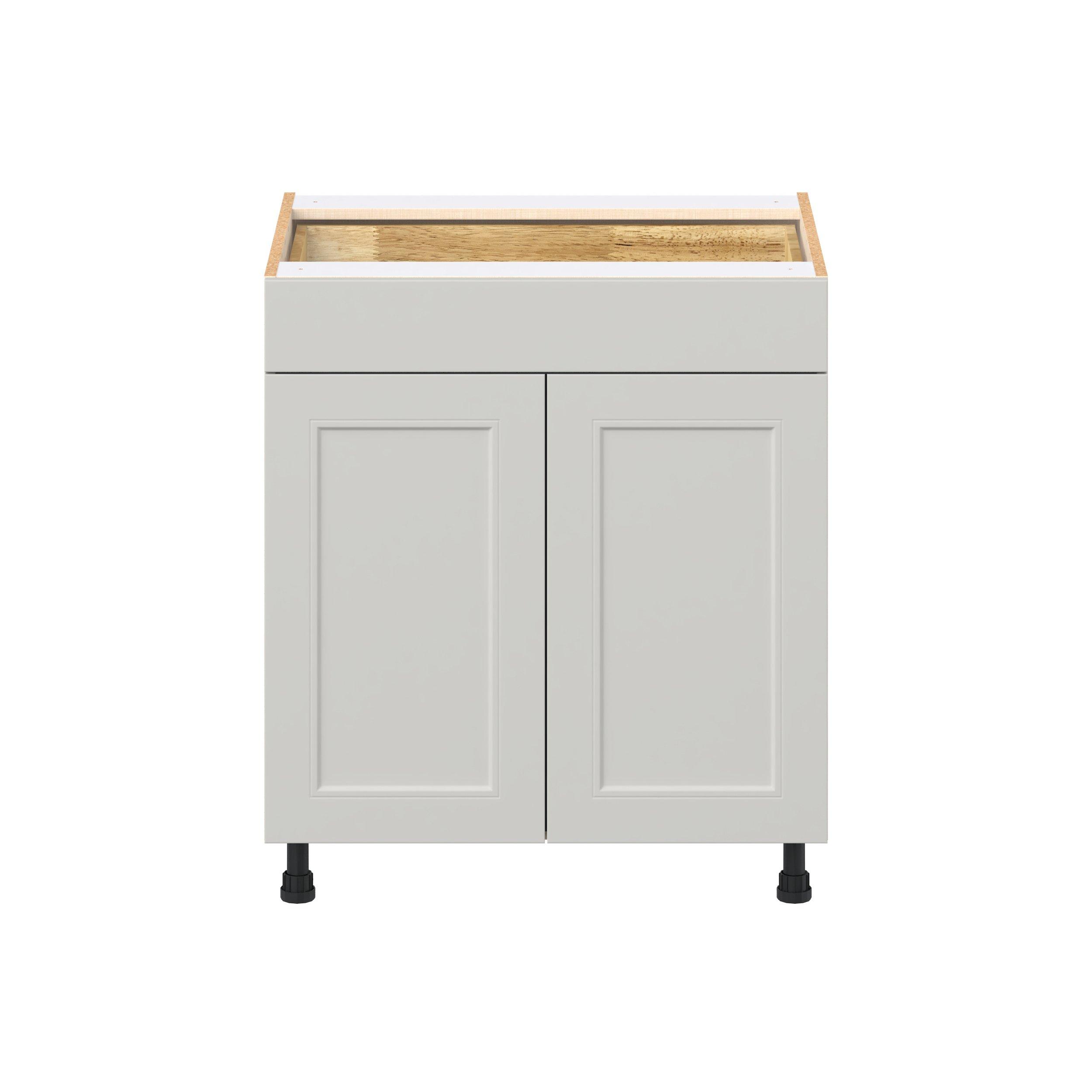 Lenox 30 in. Painted Light Gray Door and Drawer Base Cabinet