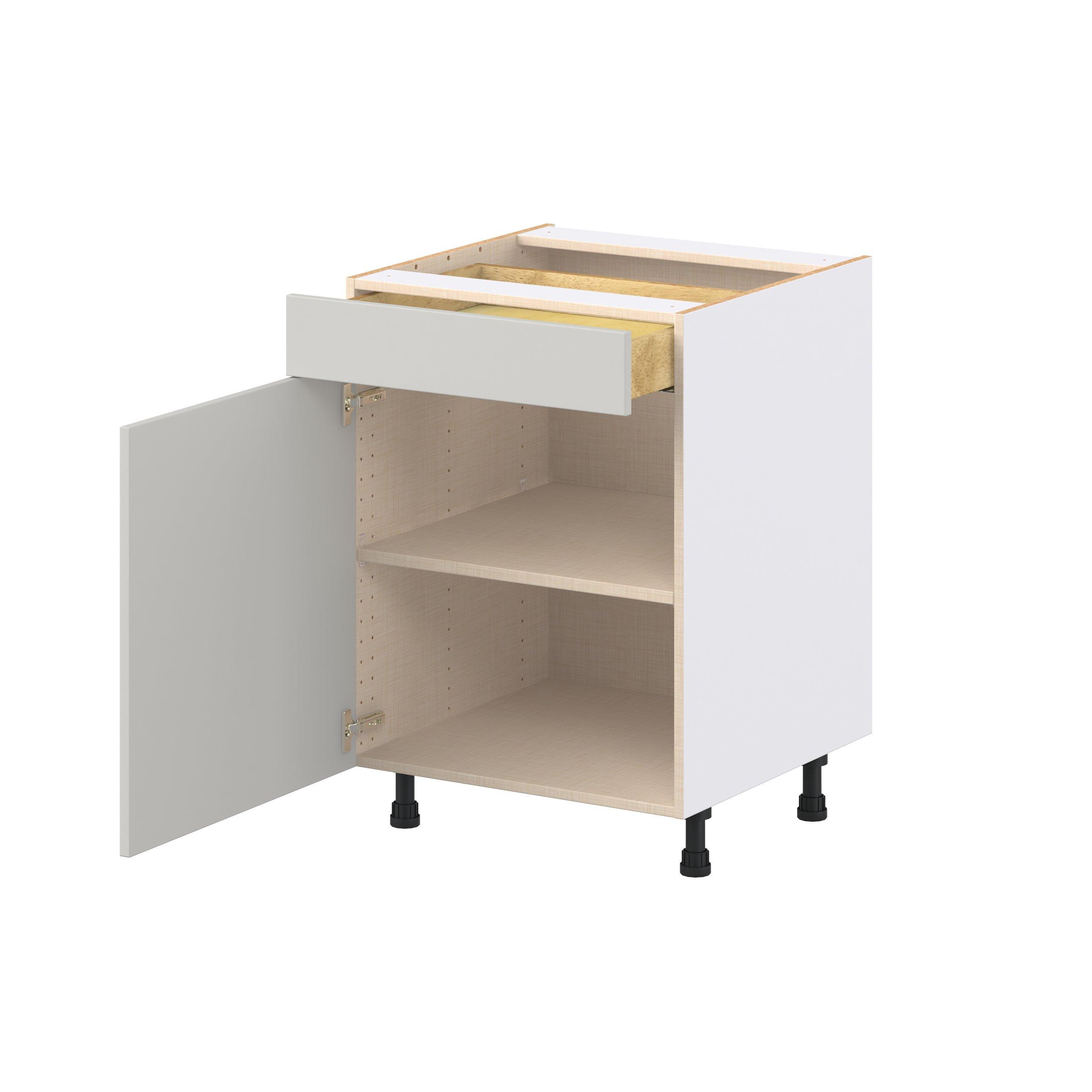 Lenox 24 in. Painted Light Gray Door and Drawer Base Cabinet