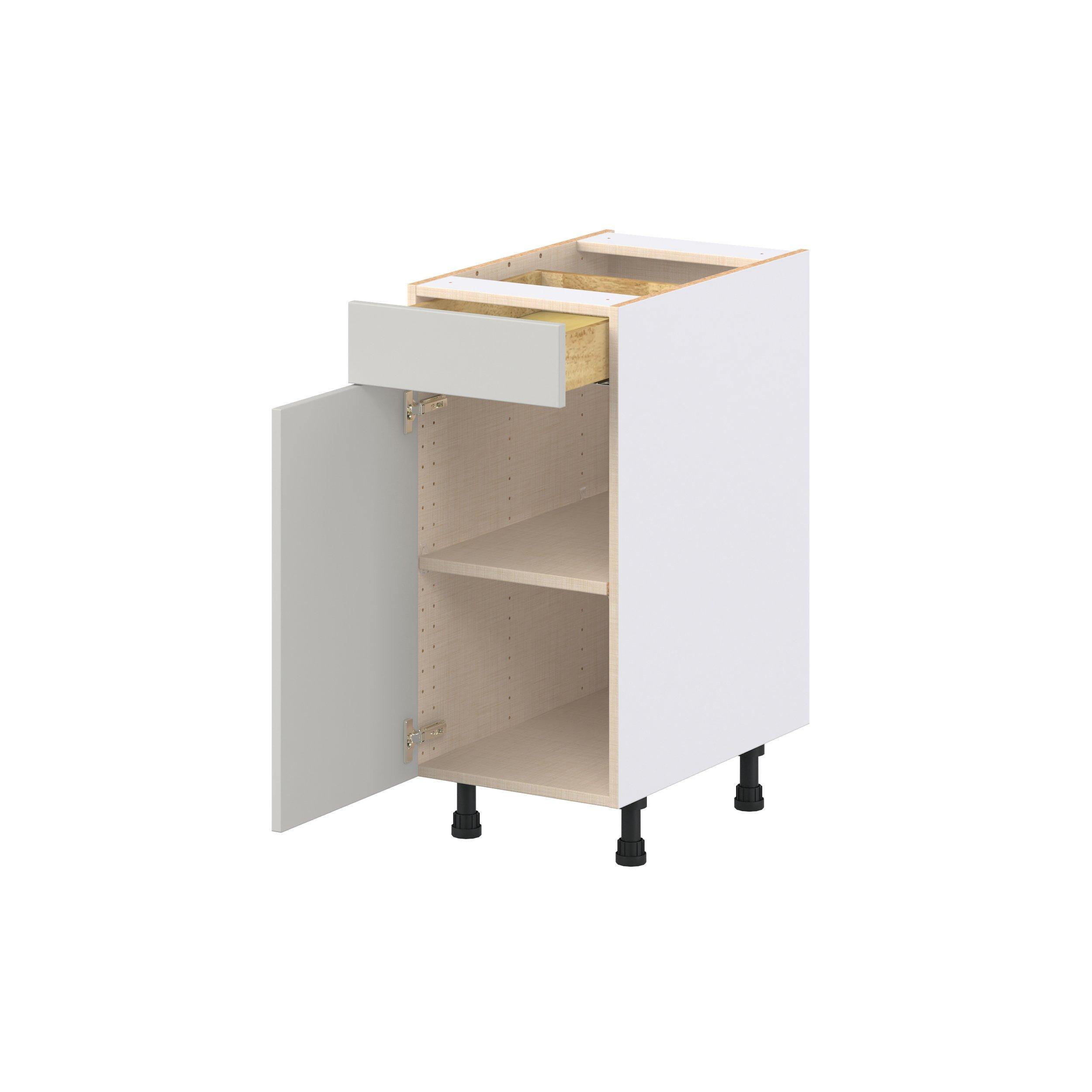 Lenox 15 in. Painted Light Gray Door and Drawer Base Cabinet