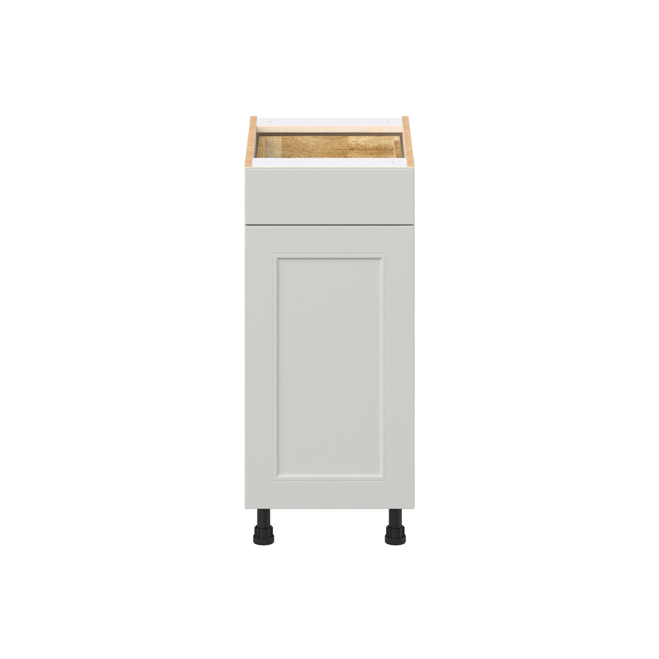 Lenox 15 in. Painted Light Gray Door and Drawer Base Cabinet