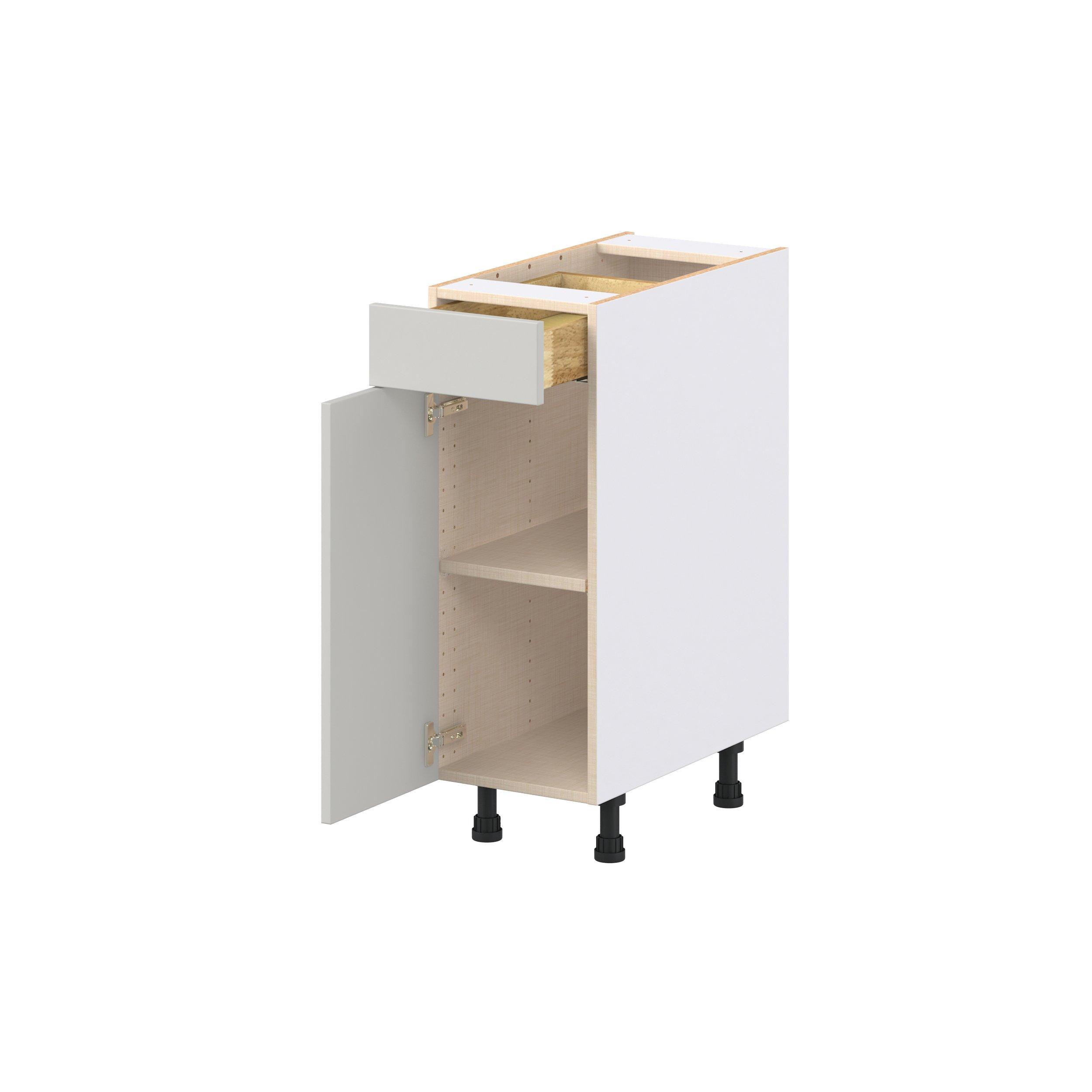 Lenox 12 in. Painted Light Gray Door and Drawer Base Cabinet