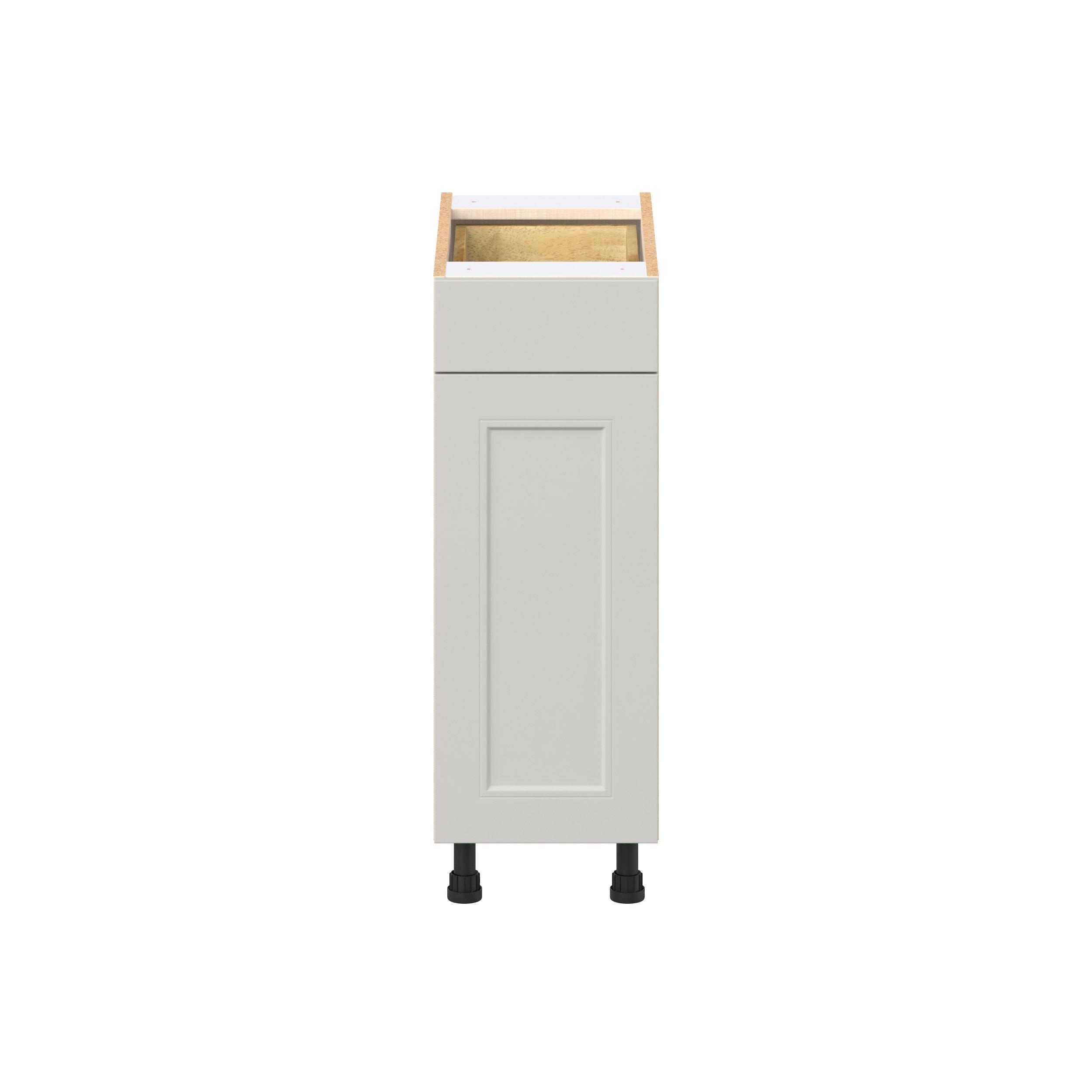 Lenox 12 in. Painted Light Gray Door and Drawer Base Cabinet